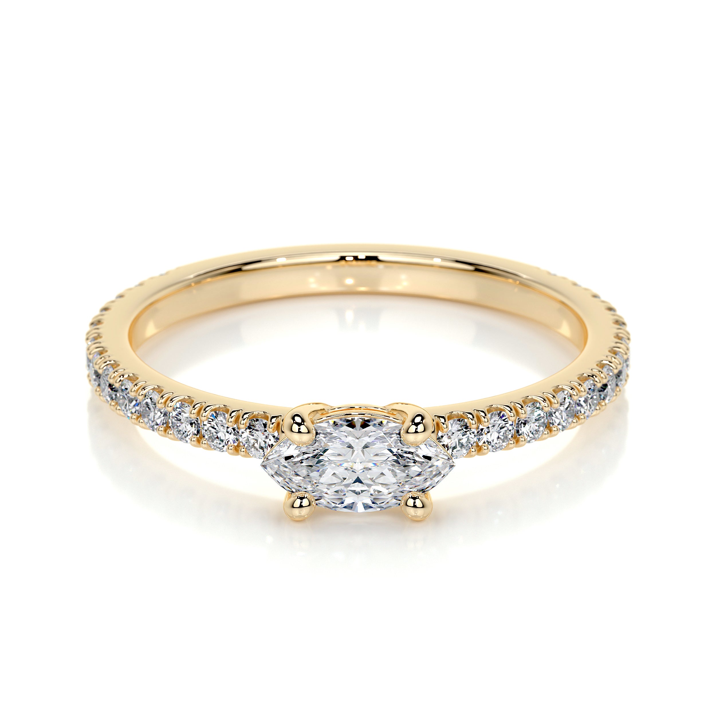 Chloe Marquise Lab Grown Stacking Ring (0.60 Carat) -18K Yellow Gold