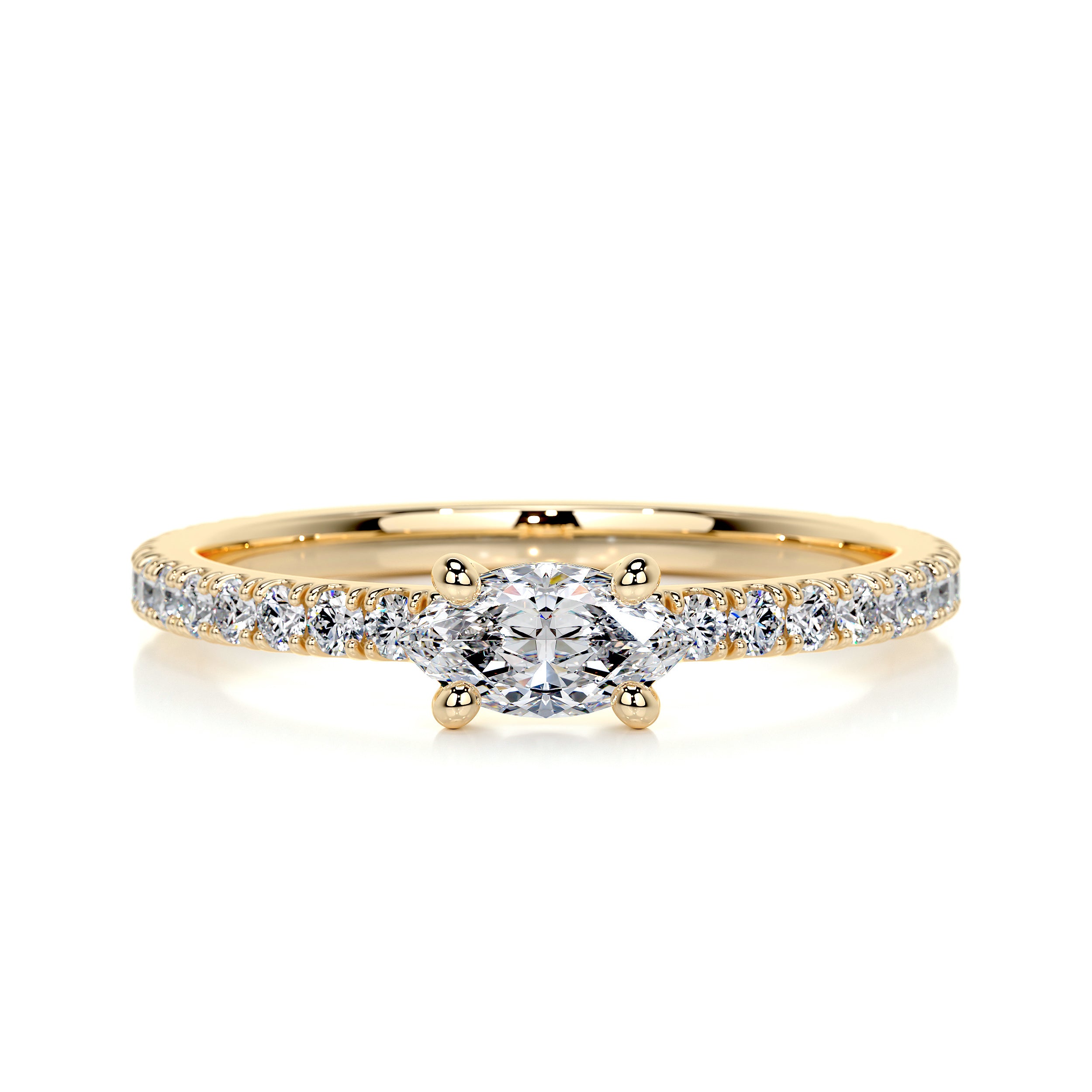 Chloe Marquise Stacking Ring (0.60 Carat) -18K Yellow Gold