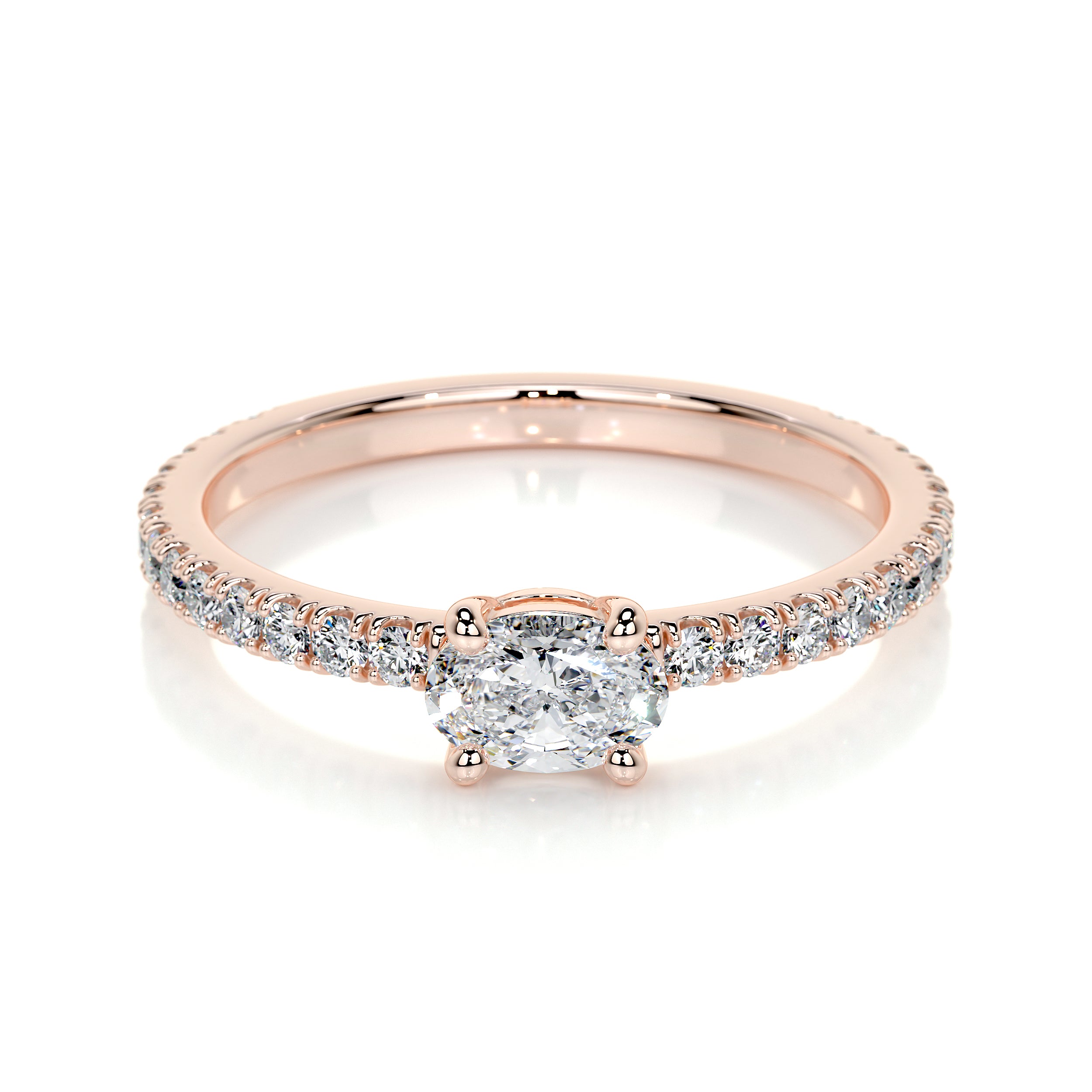 Chloe Oval Lab Grown Stacking Ring (0.55 Carat) -14K Rose Gold