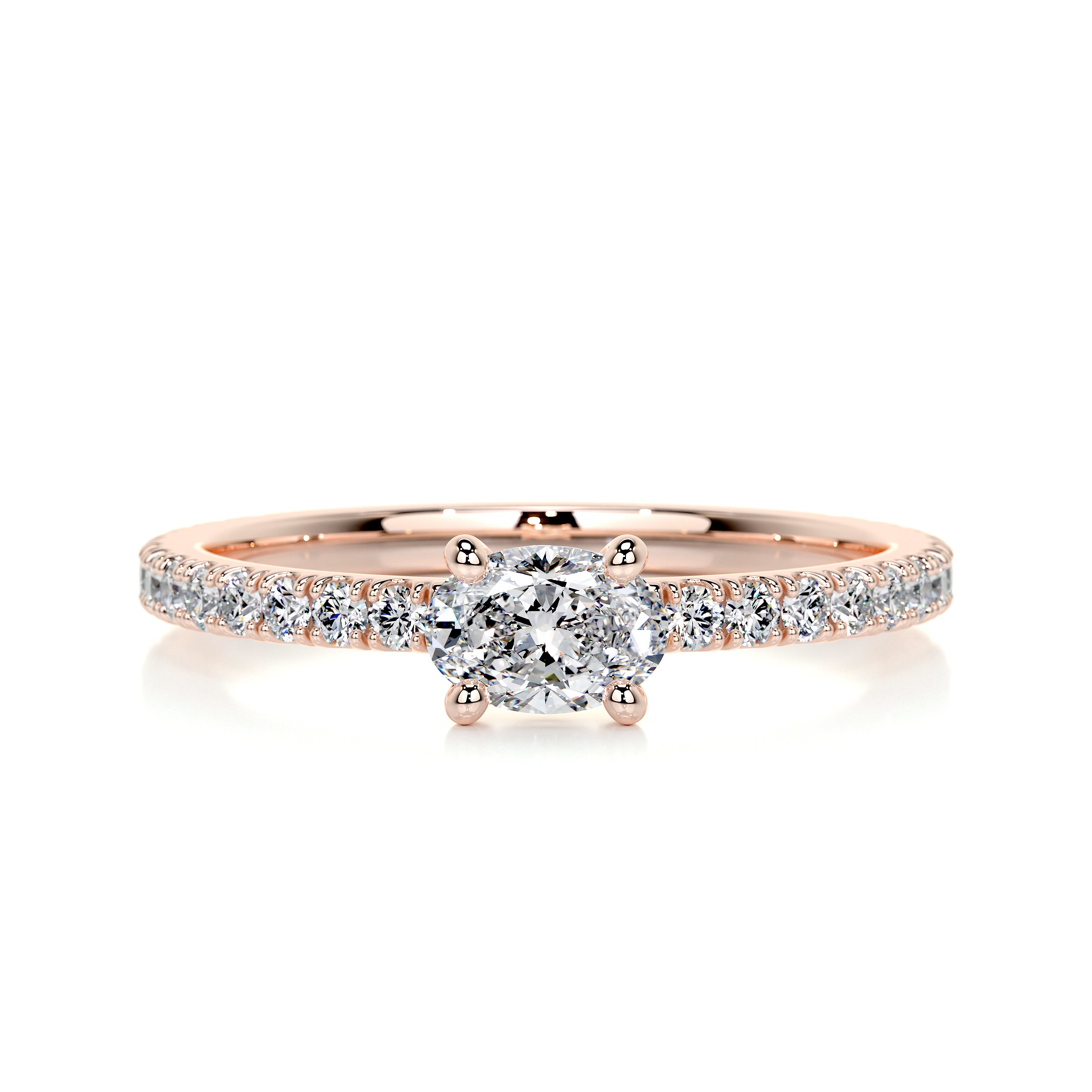 Chloe Oval Stacking Ring (0.55 Carat) -14K Rose Gold
