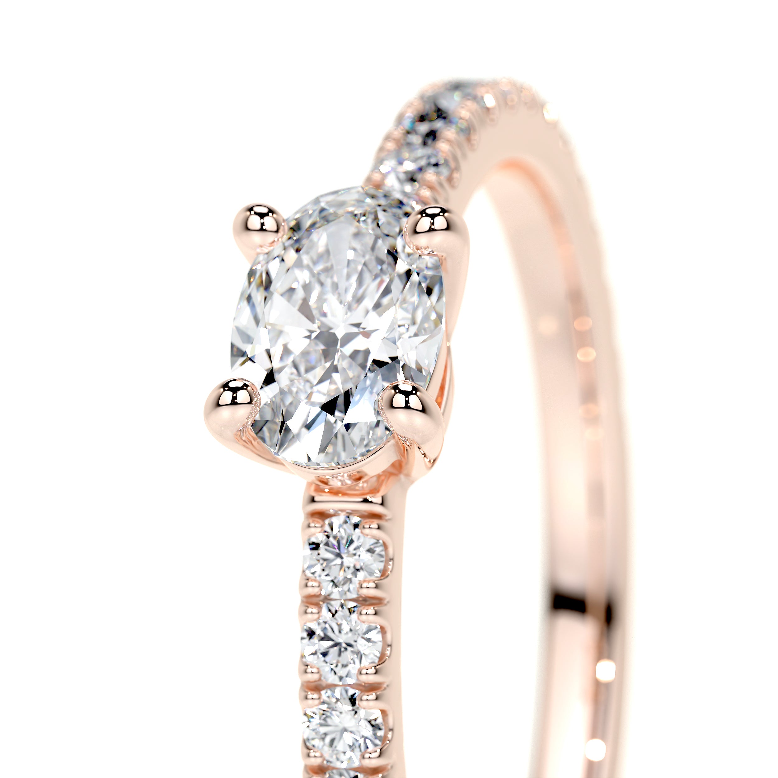 Chloe Oval Lab Grown Stacking Ring (0.55 Carat) -14K Rose Gold
