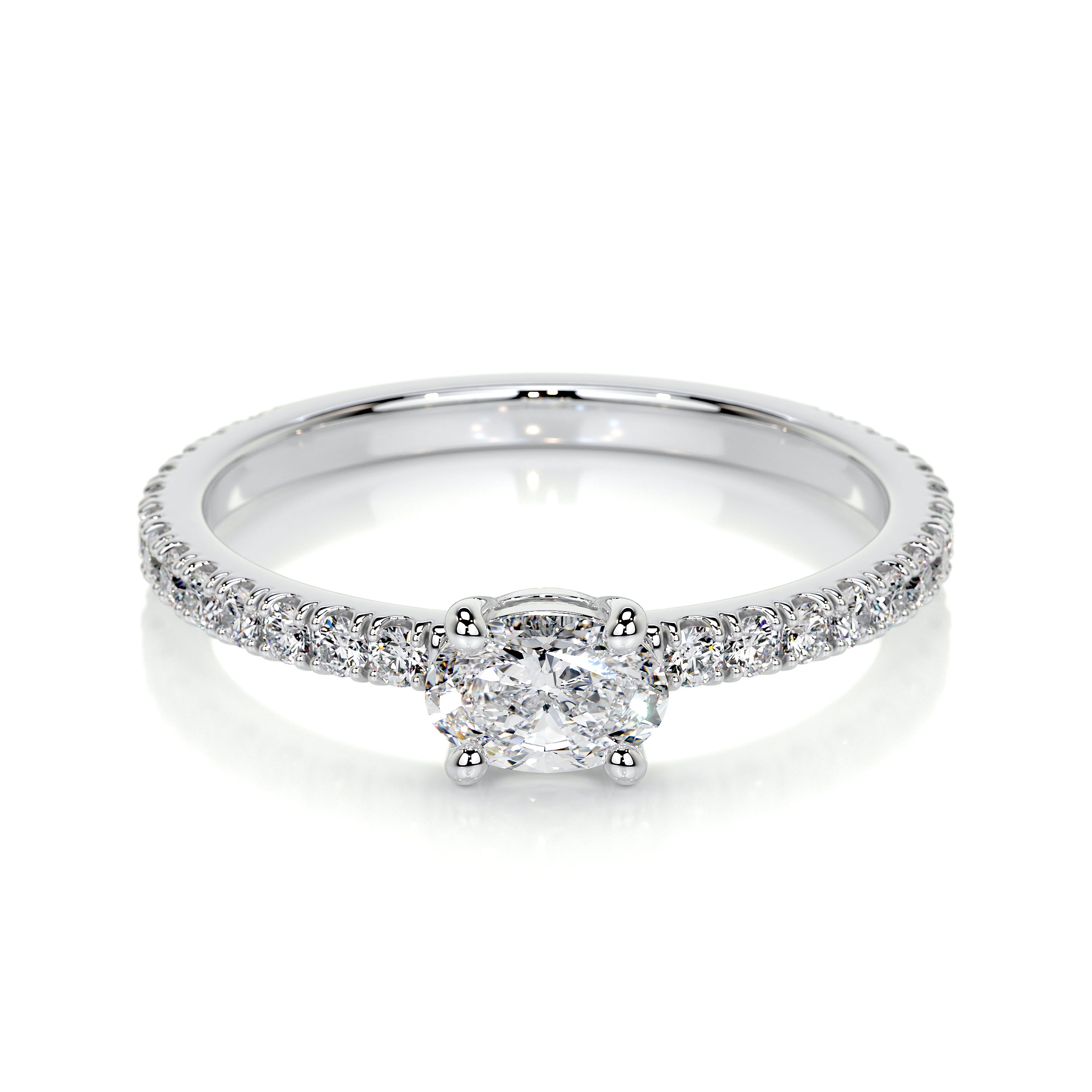 Chloe Oval Lab Grown Stacking Ring (0.55 Carat) -Platinum