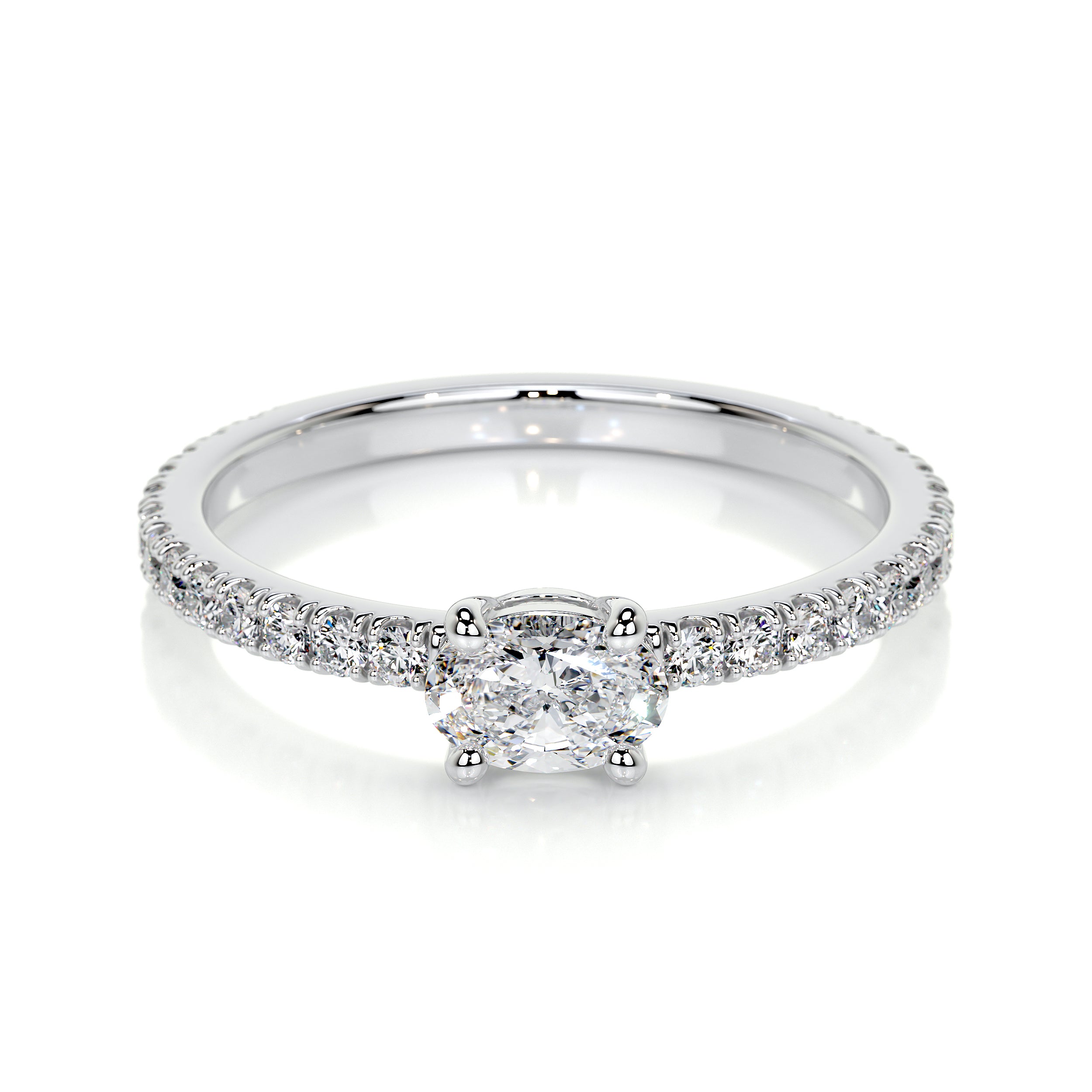 Chloe Oval Lab Grown Stacking Ring   (0.55 Carat) -Platinum