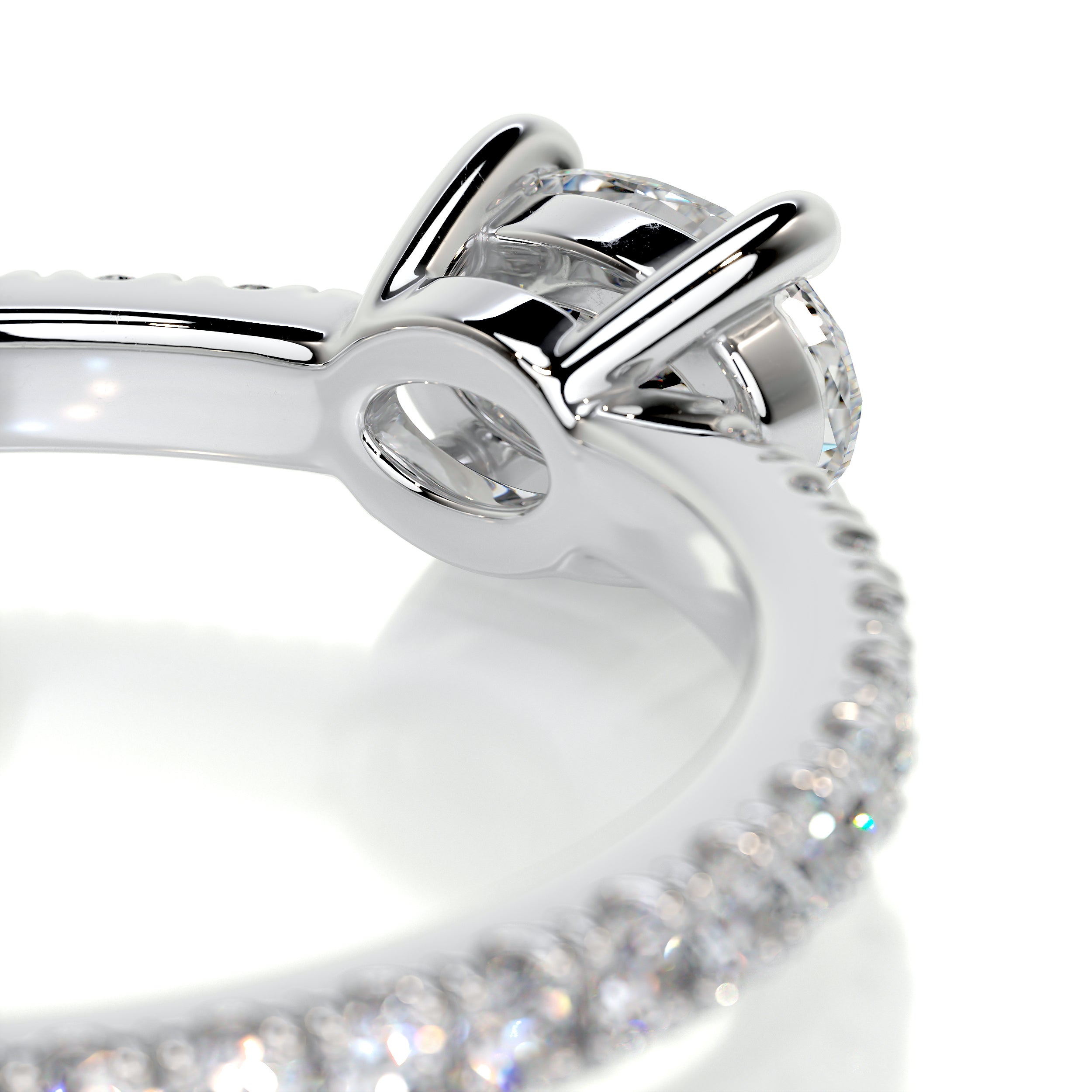 Chloe Oval Stacking Ring (0.55 Carat) -18K White Gold