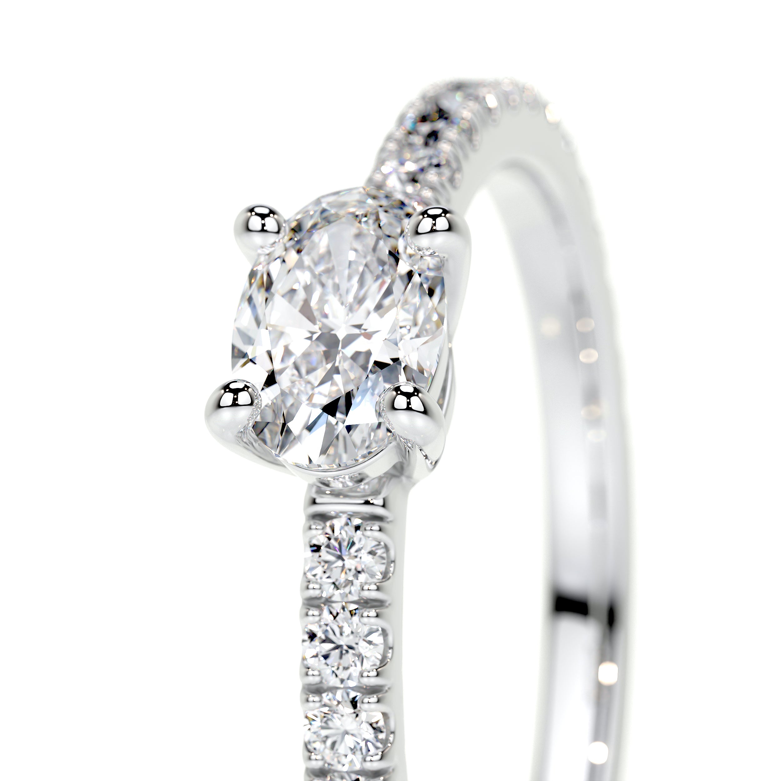Chloe Oval Lab Grown Stacking Ring (0.55 Carat) -Platinum