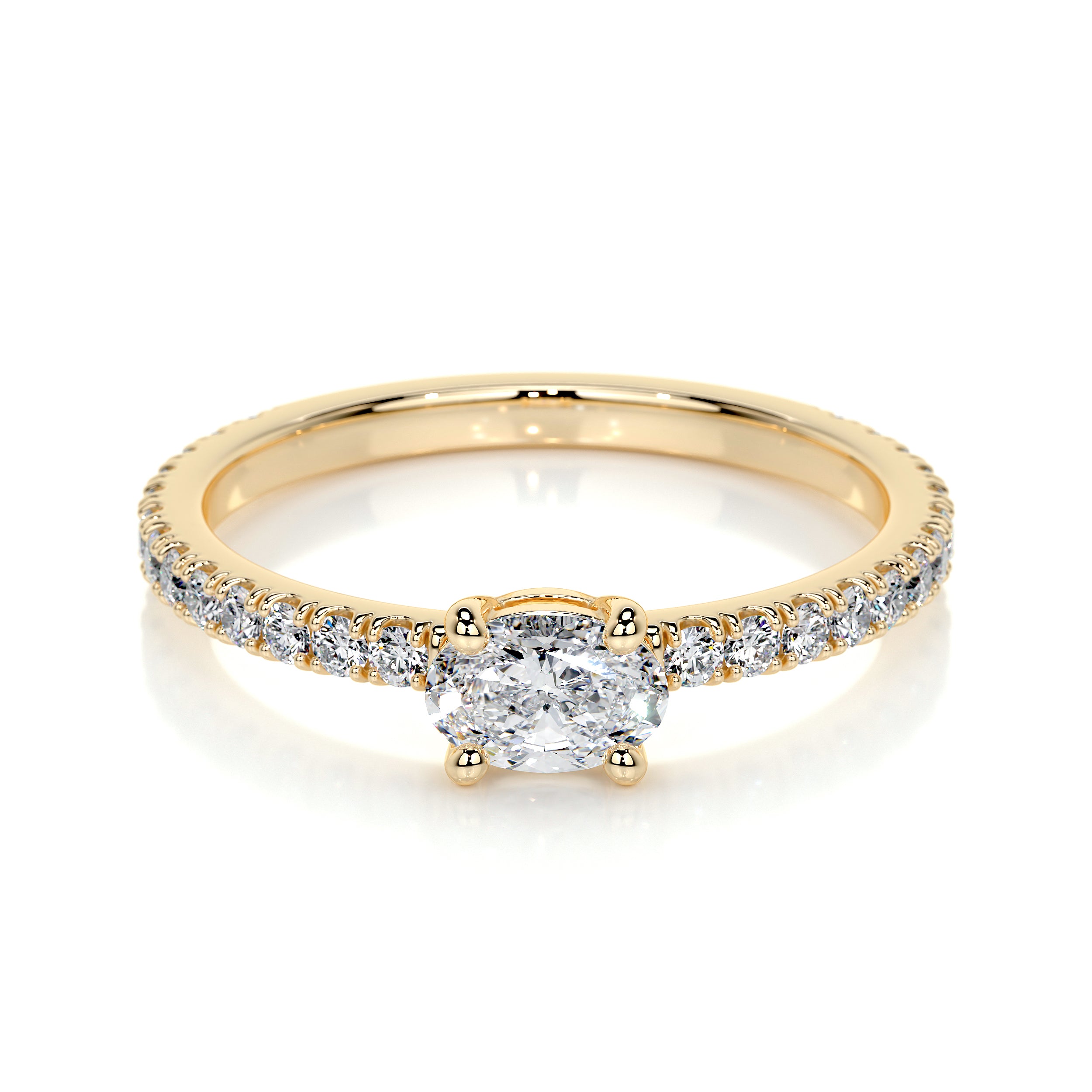 Chloe Oval Lab Grown Stacking Ring (0.55 Carat) -18K Yellow Gold