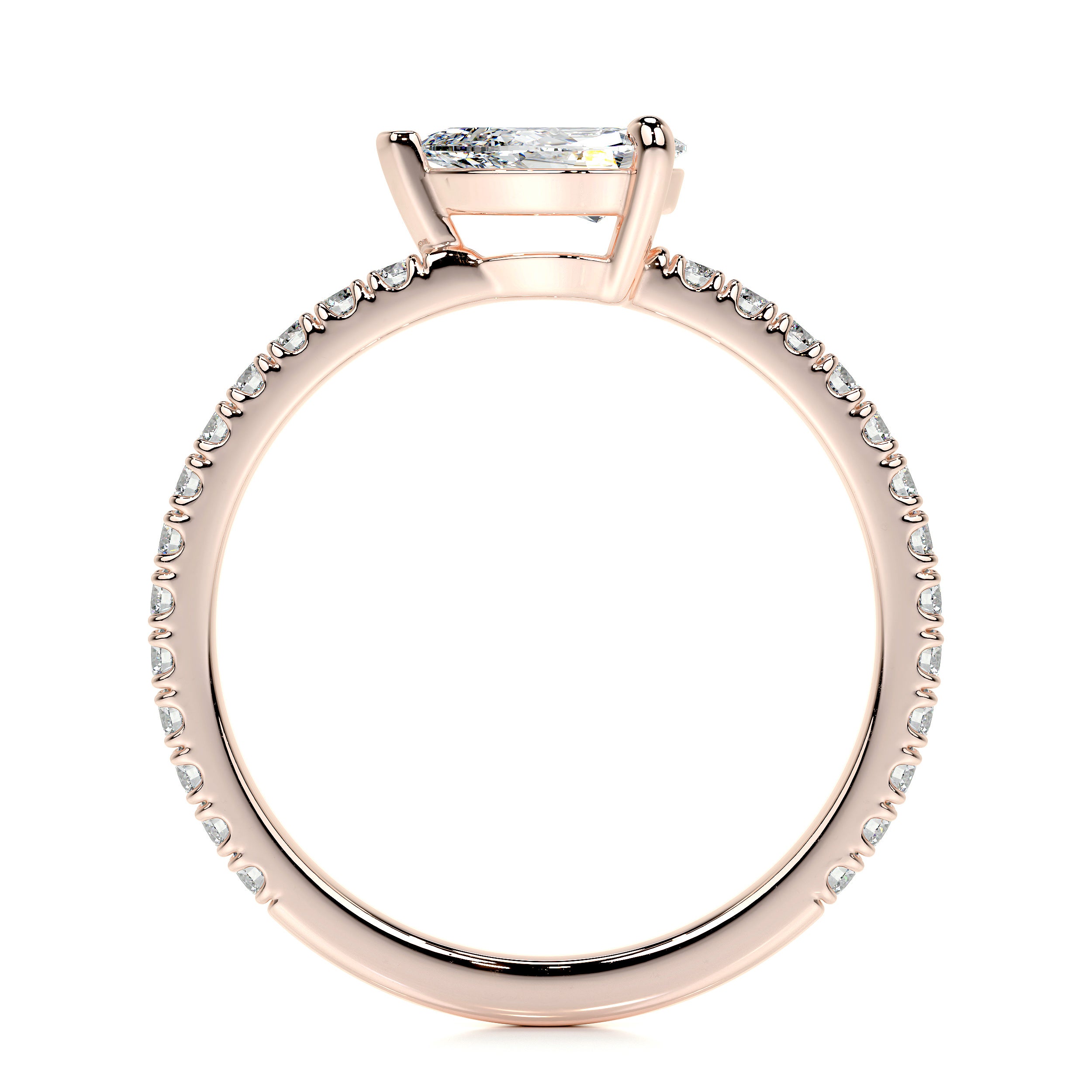 Chloe Pear Lab Grown Stacking Ring (0.75 Carat) -14K Rose Gold