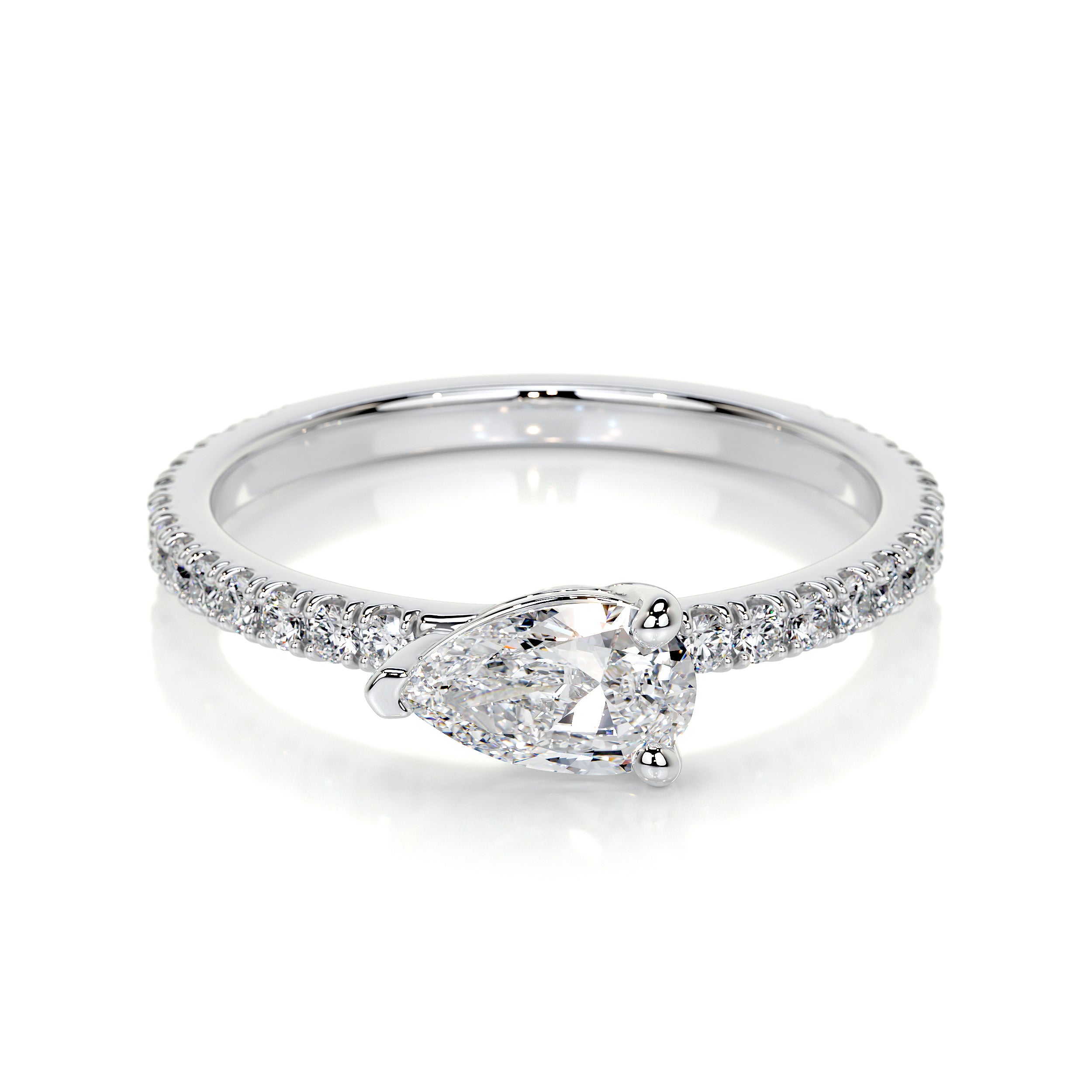 Chloe Pear Lab Grown Stacking Ring (0.75 Carat) -Platinum