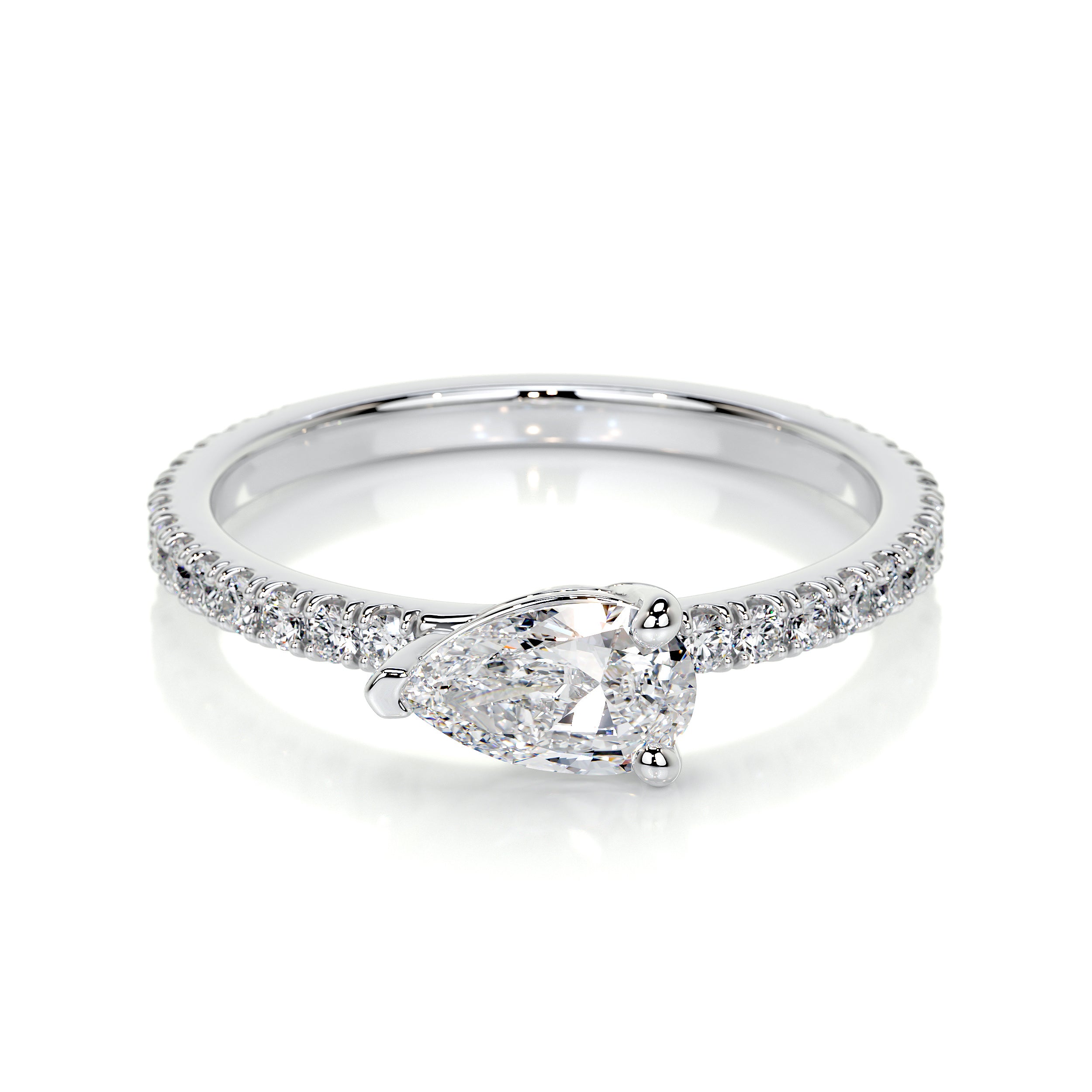 Chloe Pear Lab Grown Stacking Ring   (0.75 Carat) -Platinum