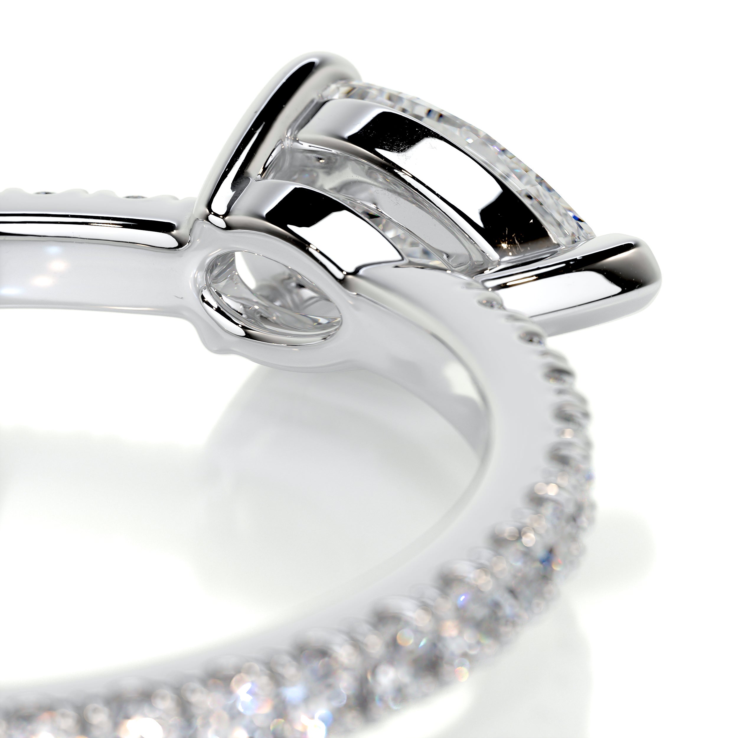 Chloe Pear Stacking Ring   (0.75 Carat) -14K White Gold