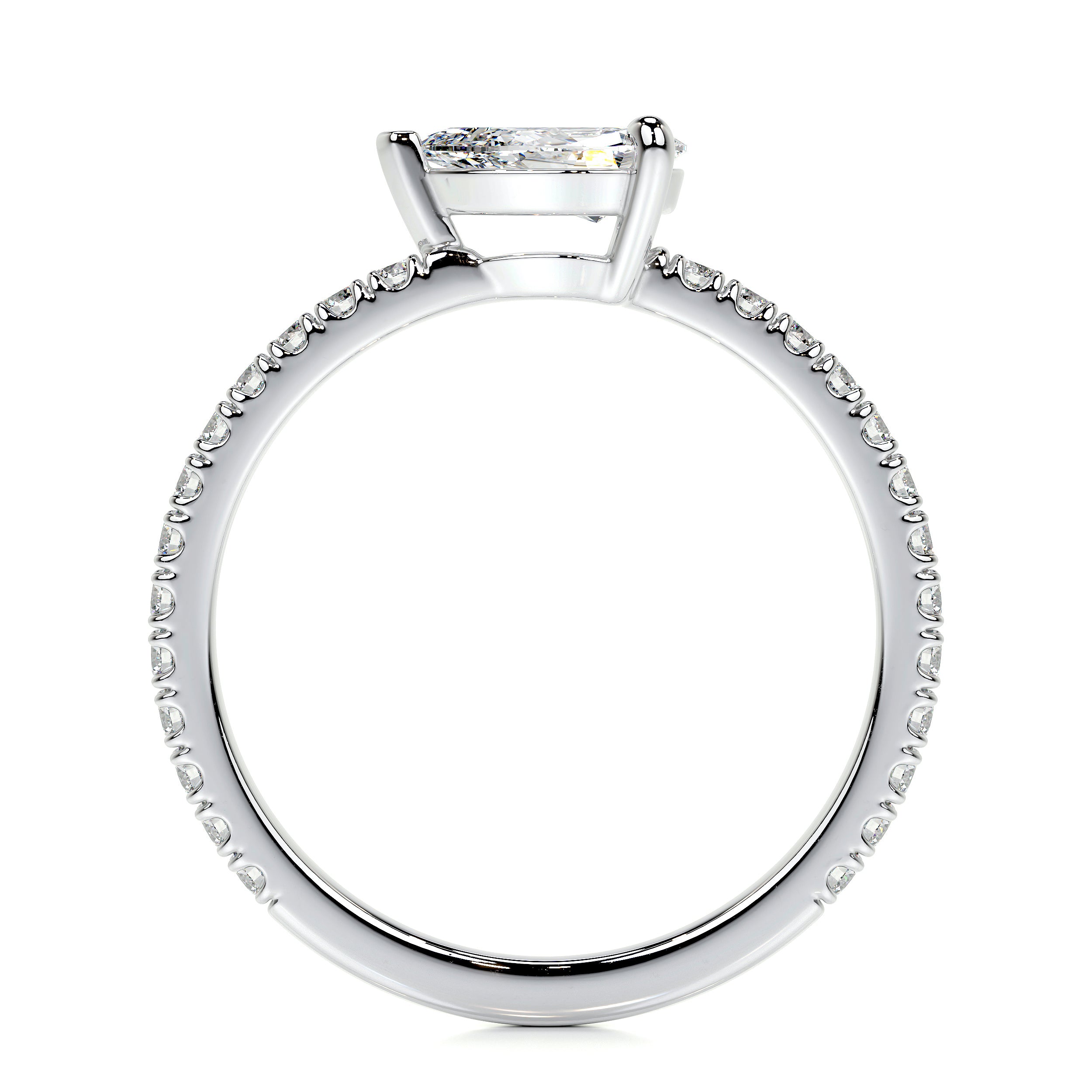 Chloe Pear Lab Grown Stacking Ring   (0.75 Carat) -Platinum