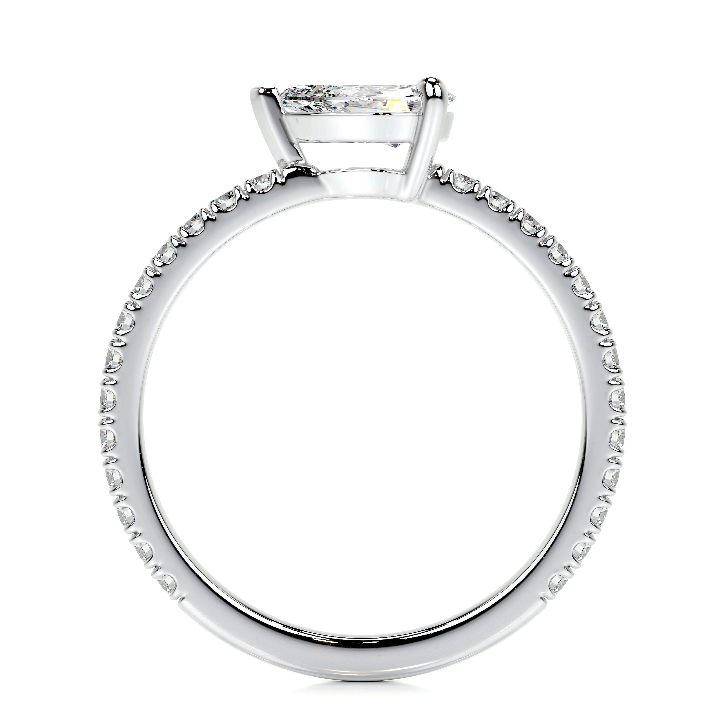 Chloe Pear Lab Grown Stacking Ring (0.75 Carat) -Platinum