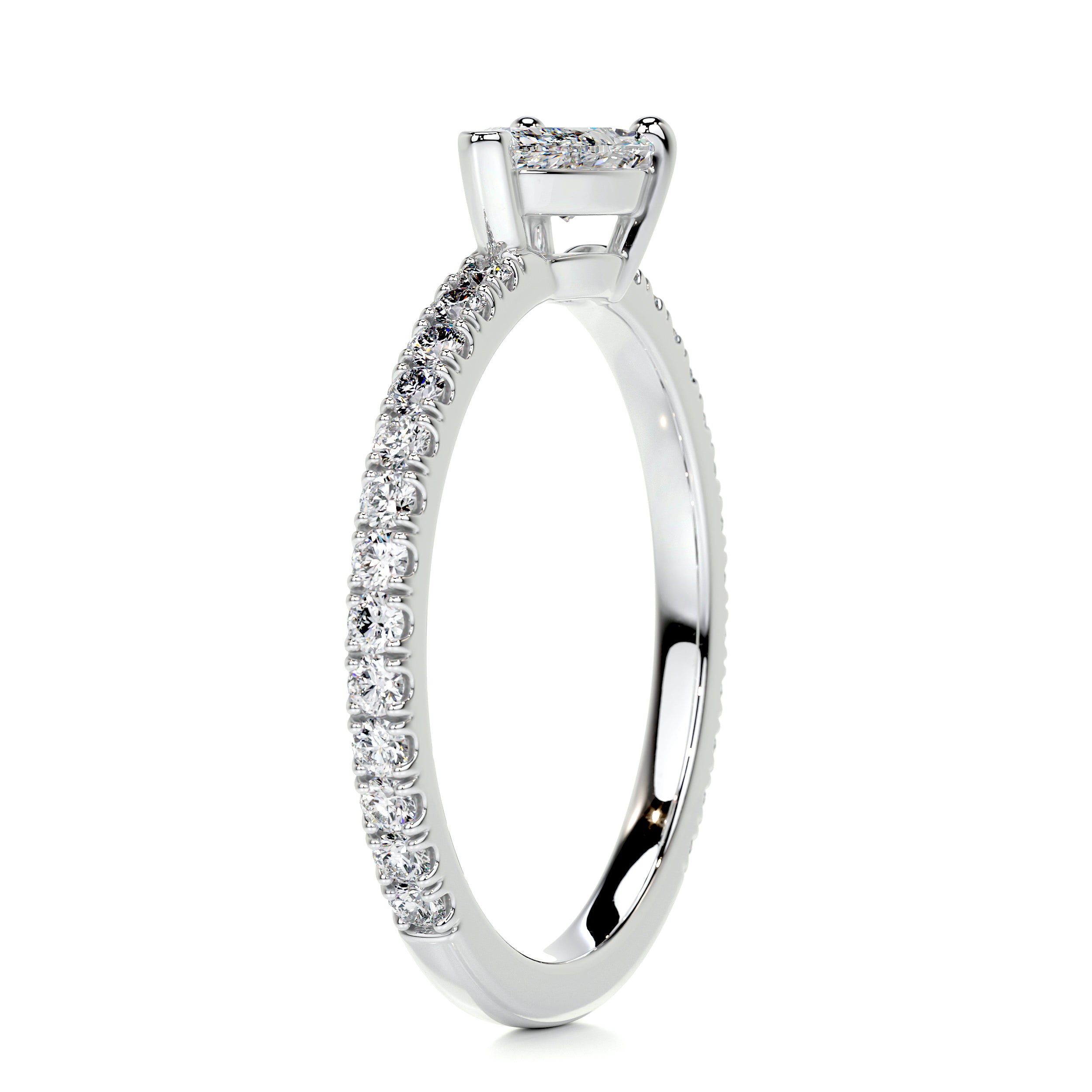 Chloe Pear Stacking Ring (0.75 Carat) -14K White Gold