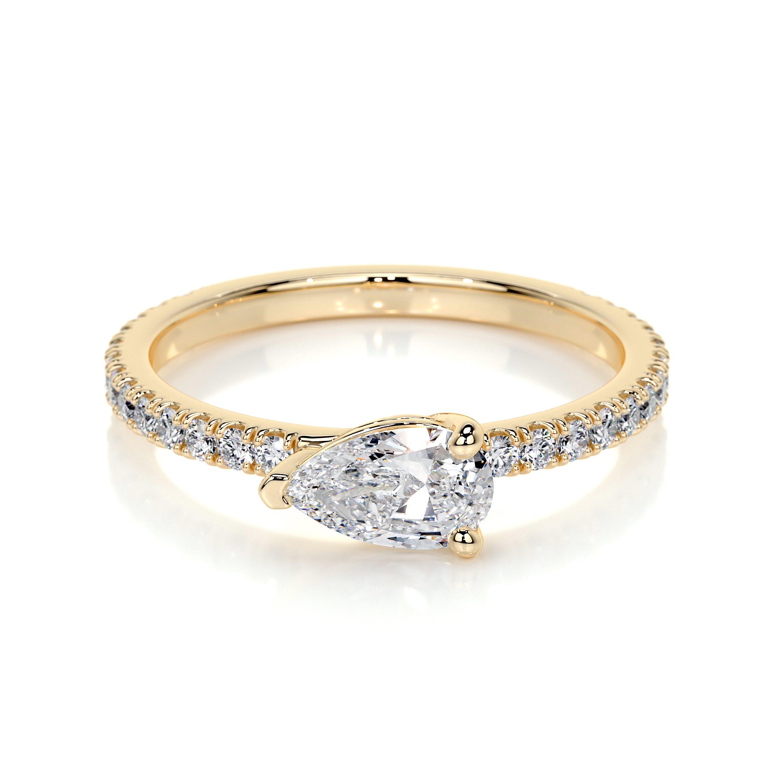 Chloe Pear Lab Grown Stacking Ring (0.75 Carat) -18K Yellow Gold