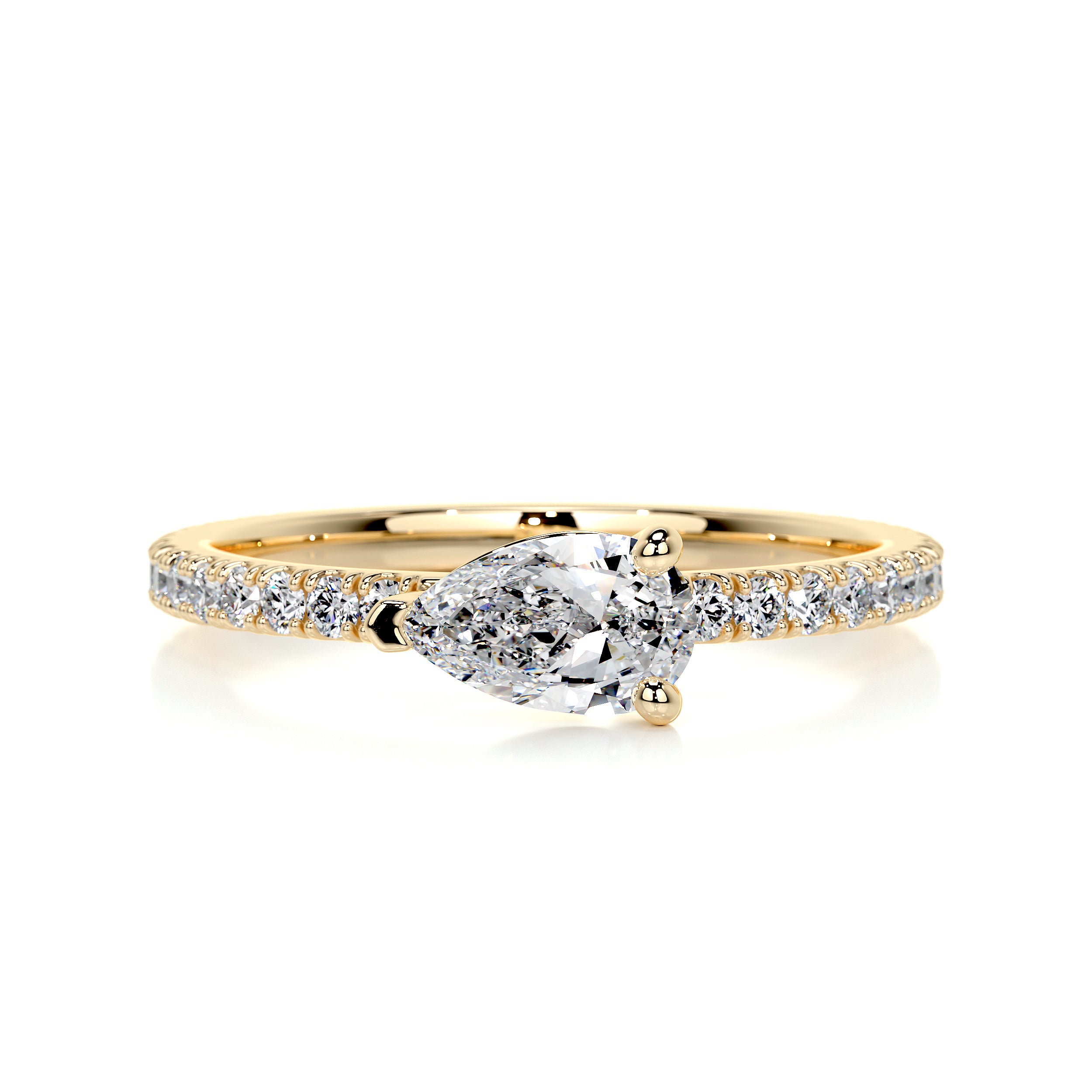 Chloe Pear Stacking Ring (0.75 Carat) -18K Yellow Gold