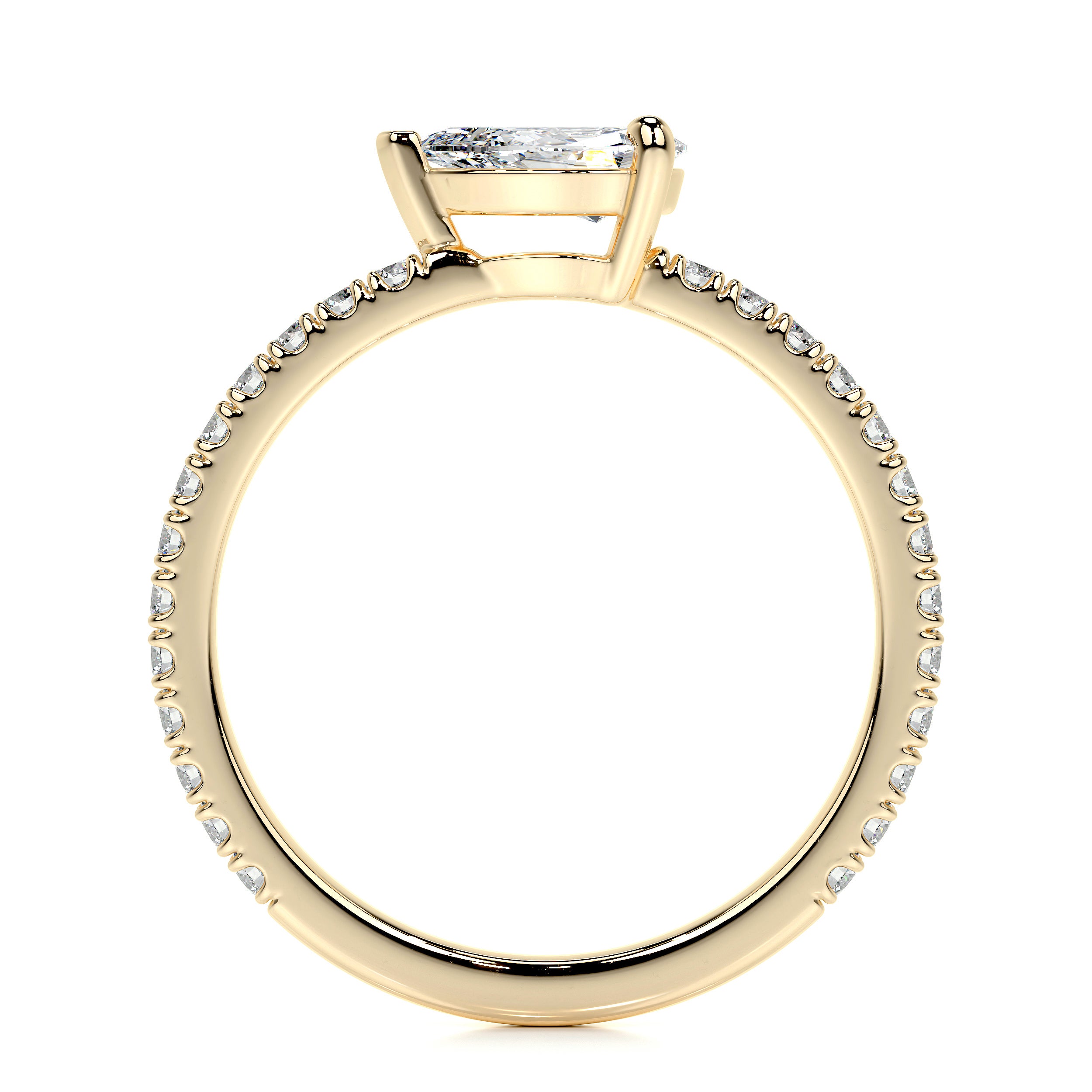 Chloe Pear Lab Grown Stacking Ring (0.75 Carat) -18K Yellow Gold