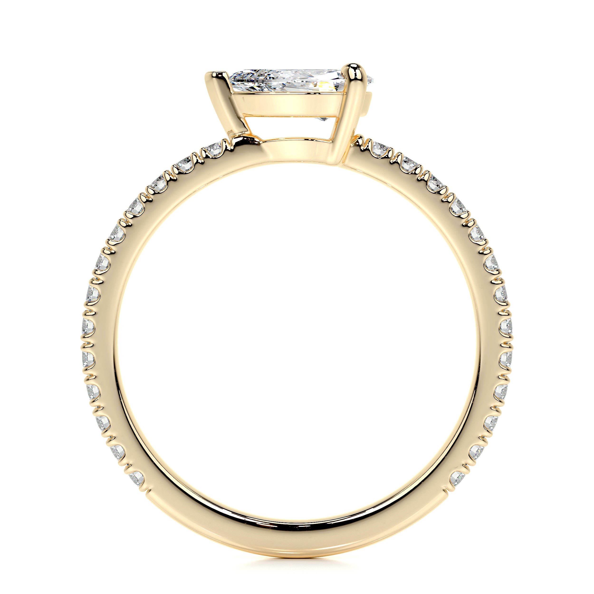 Chloe Pear Lab Grown Stacking Ring   (0.75 Carat) -18K Yellow Gold