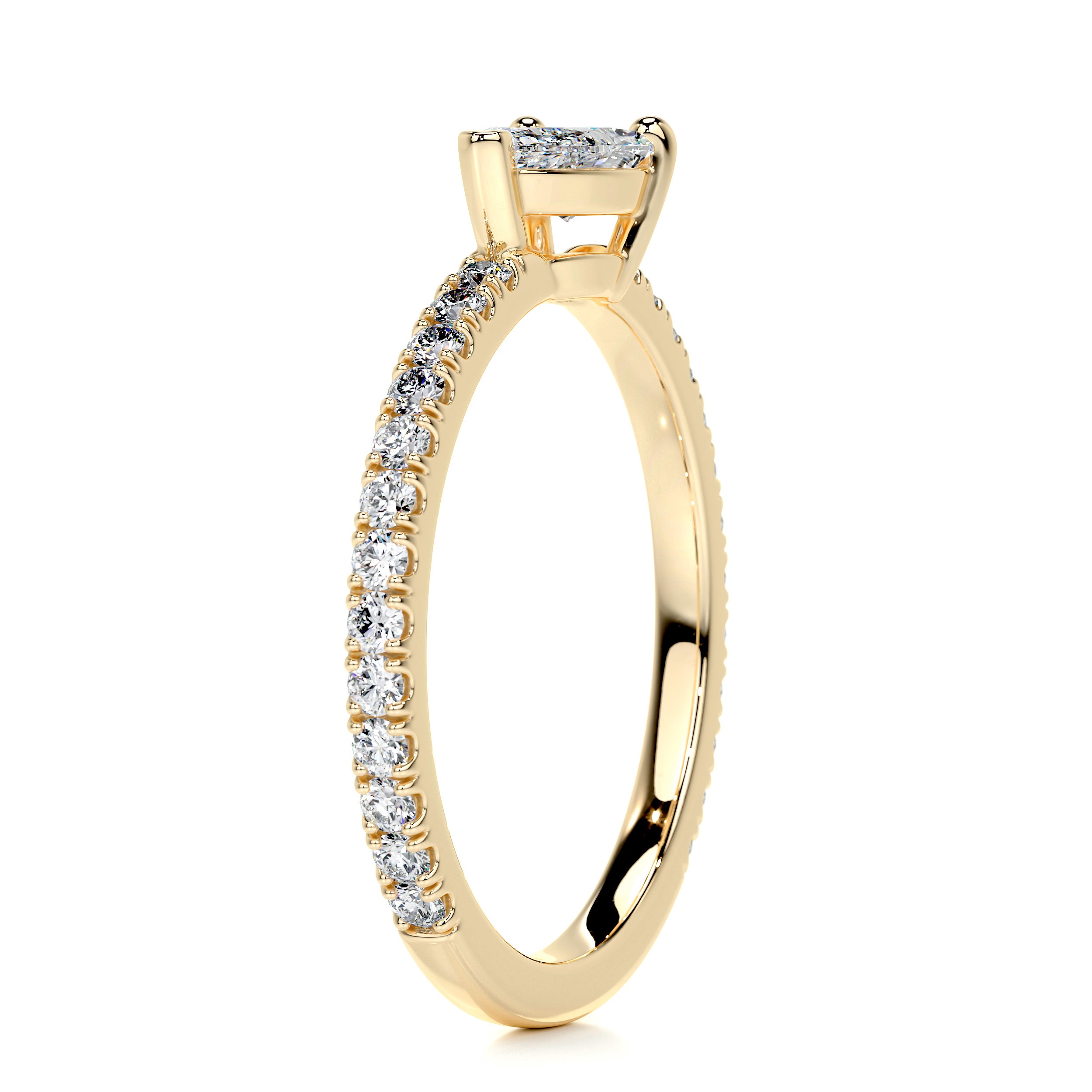 Chloe Pear Stacking Ring (0.75 Carat) -18K Yellow Gold