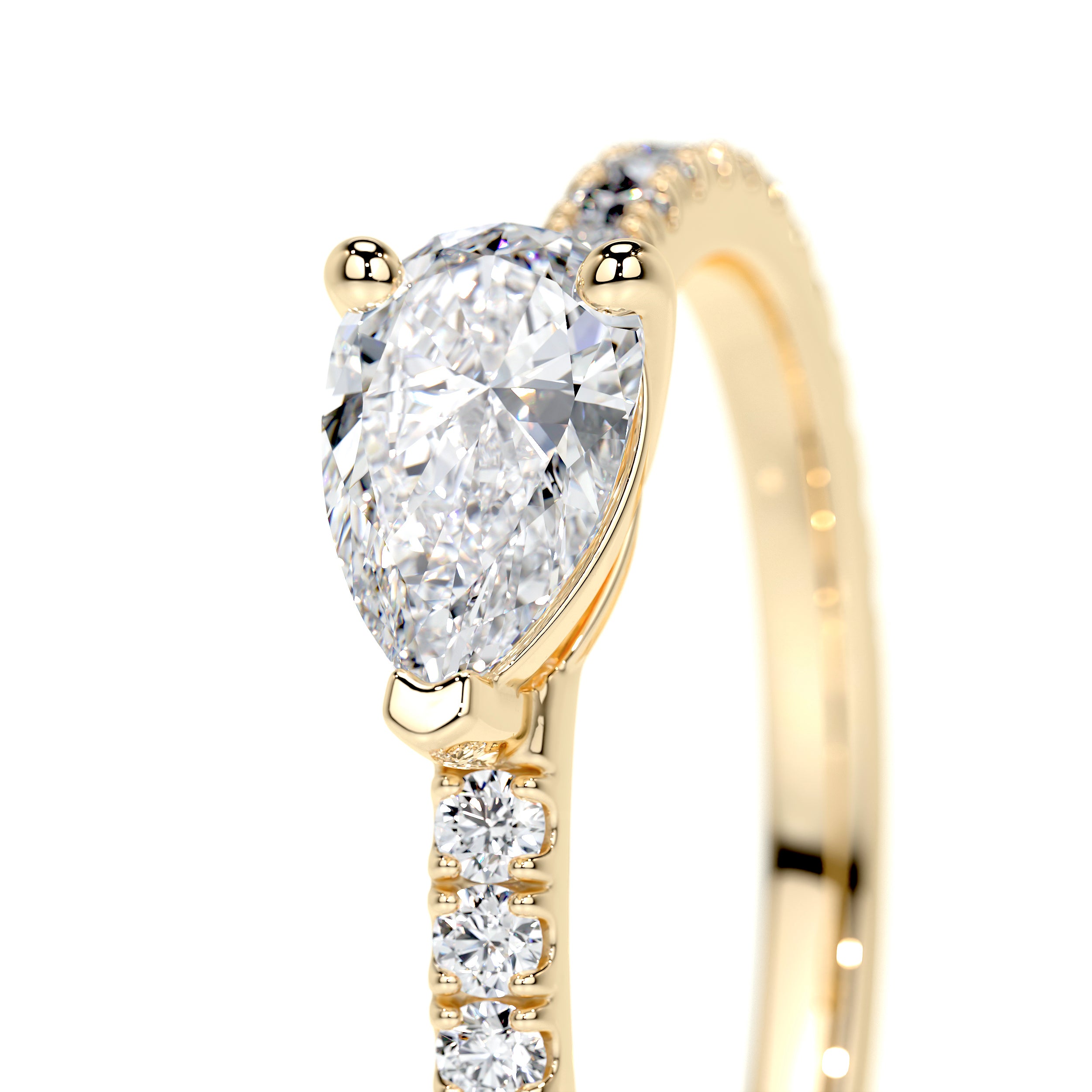 Chloe Pear Lab Grown Stacking Ring (0.75 Carat) -18K Yellow Gold
