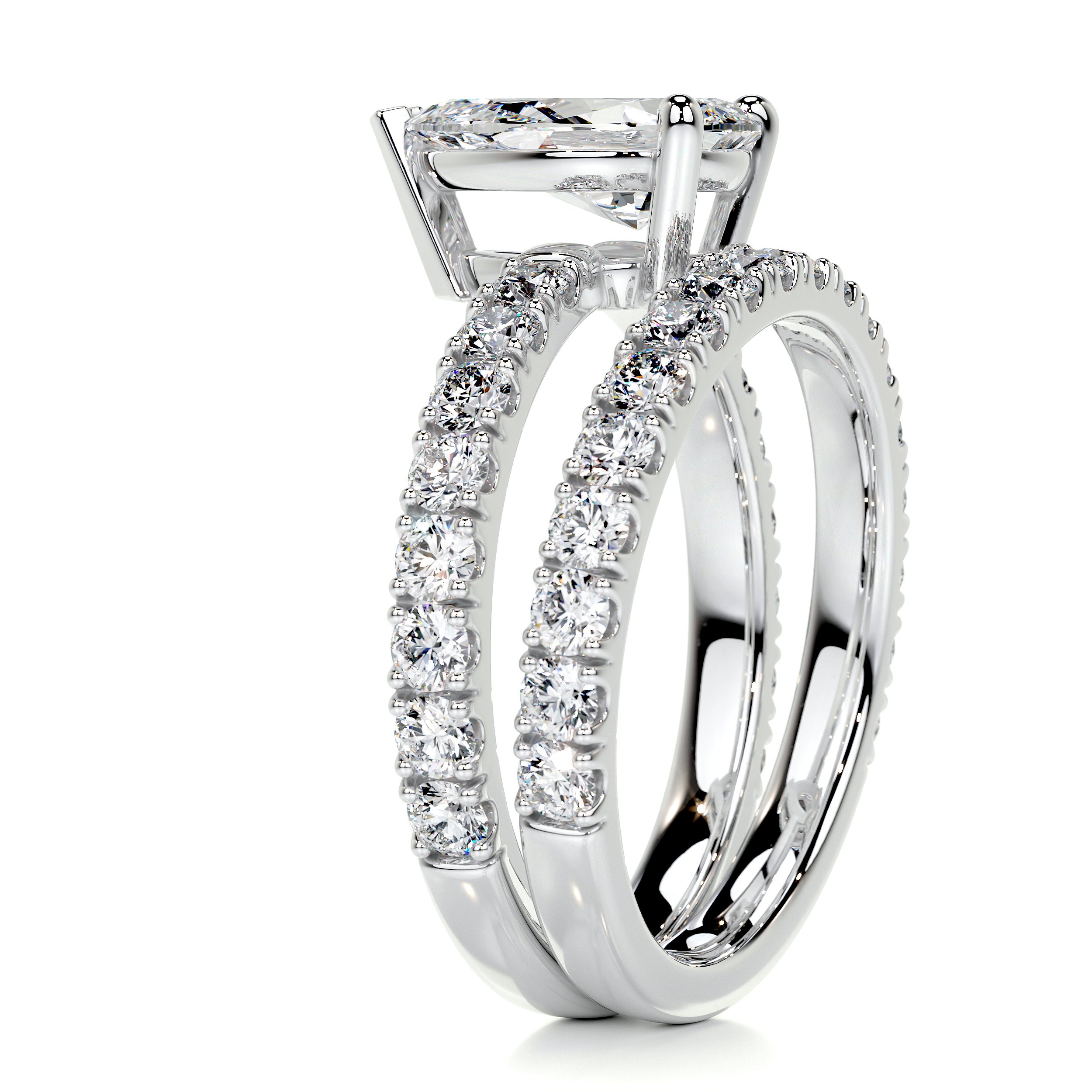 Hailey Diamond Bridal Set -18K White Gold