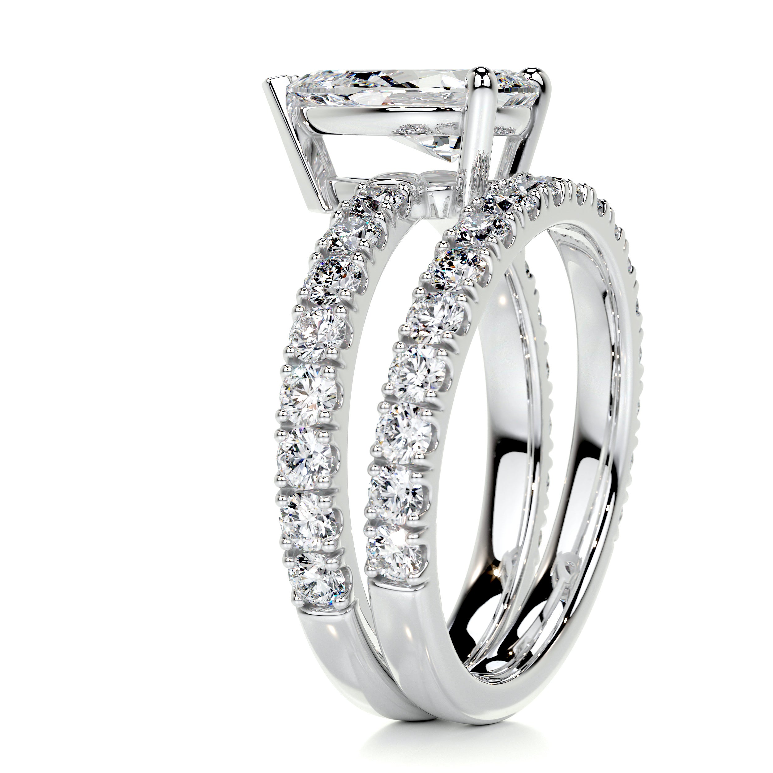 Hailey Diamond Bridal Set -14K White Gold