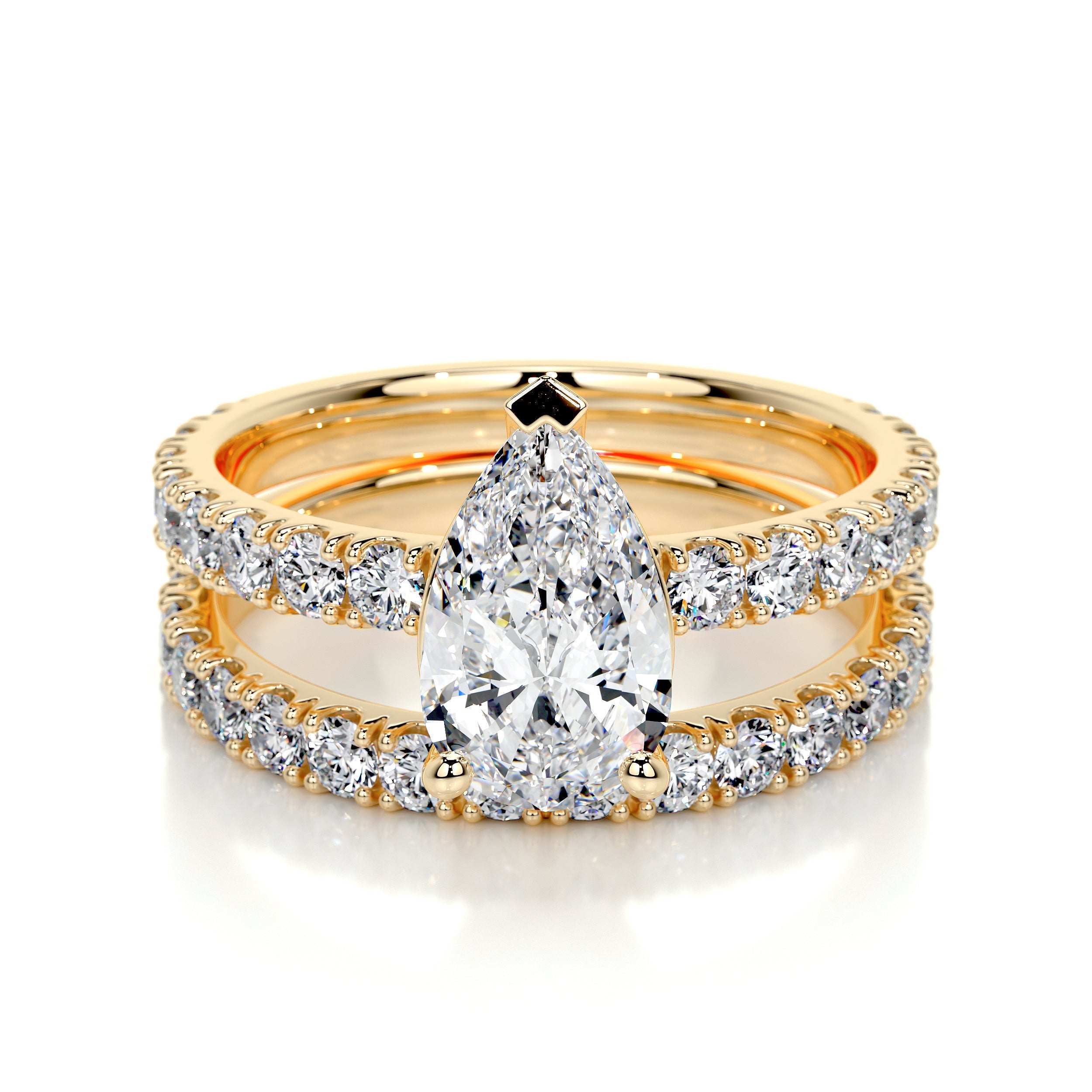 Hailey Lab Grown Diamond Bridal Set   (2.5 Carat) -18K Yellow Gold