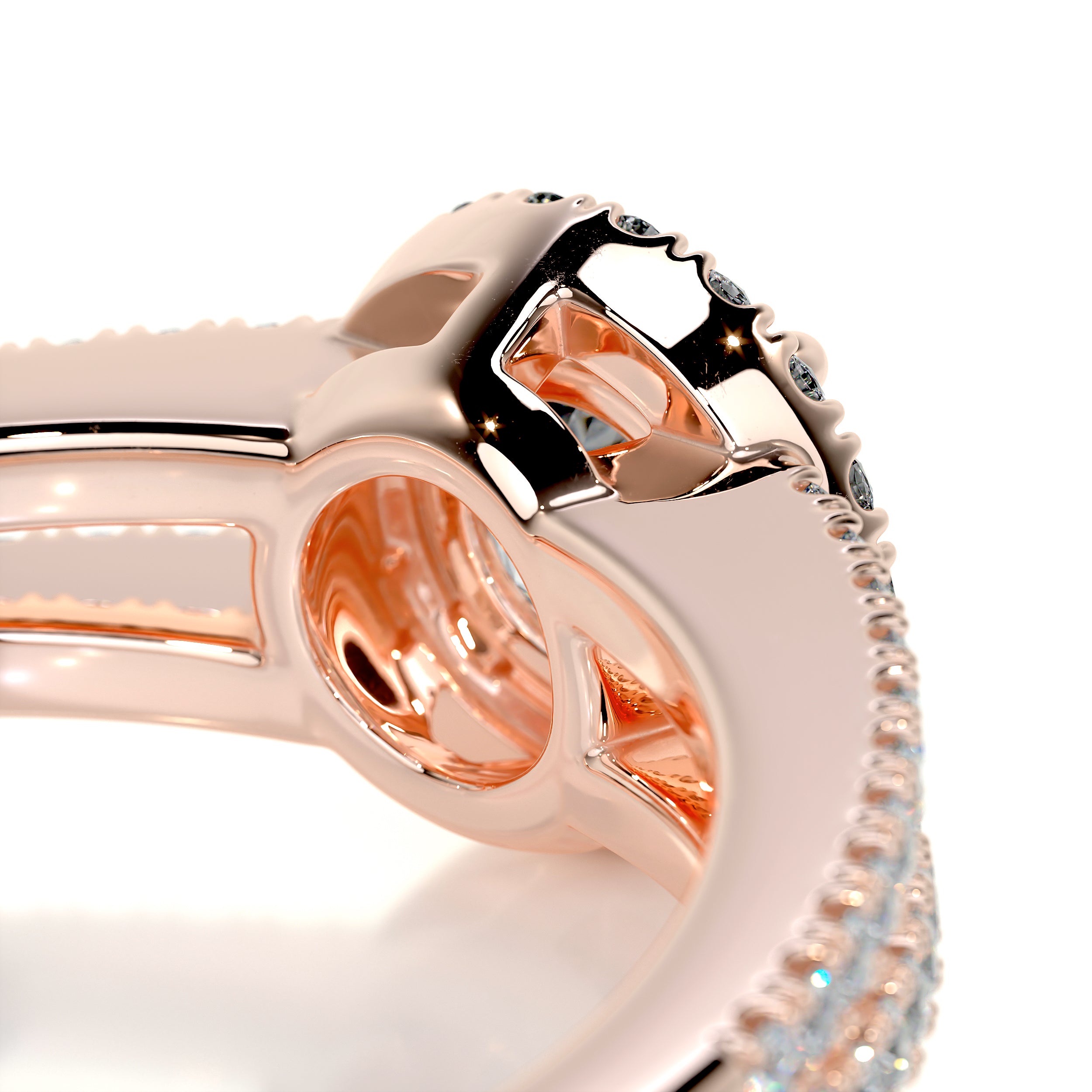 Ruby Diamond Engagement Ring -14K Rose Gold
