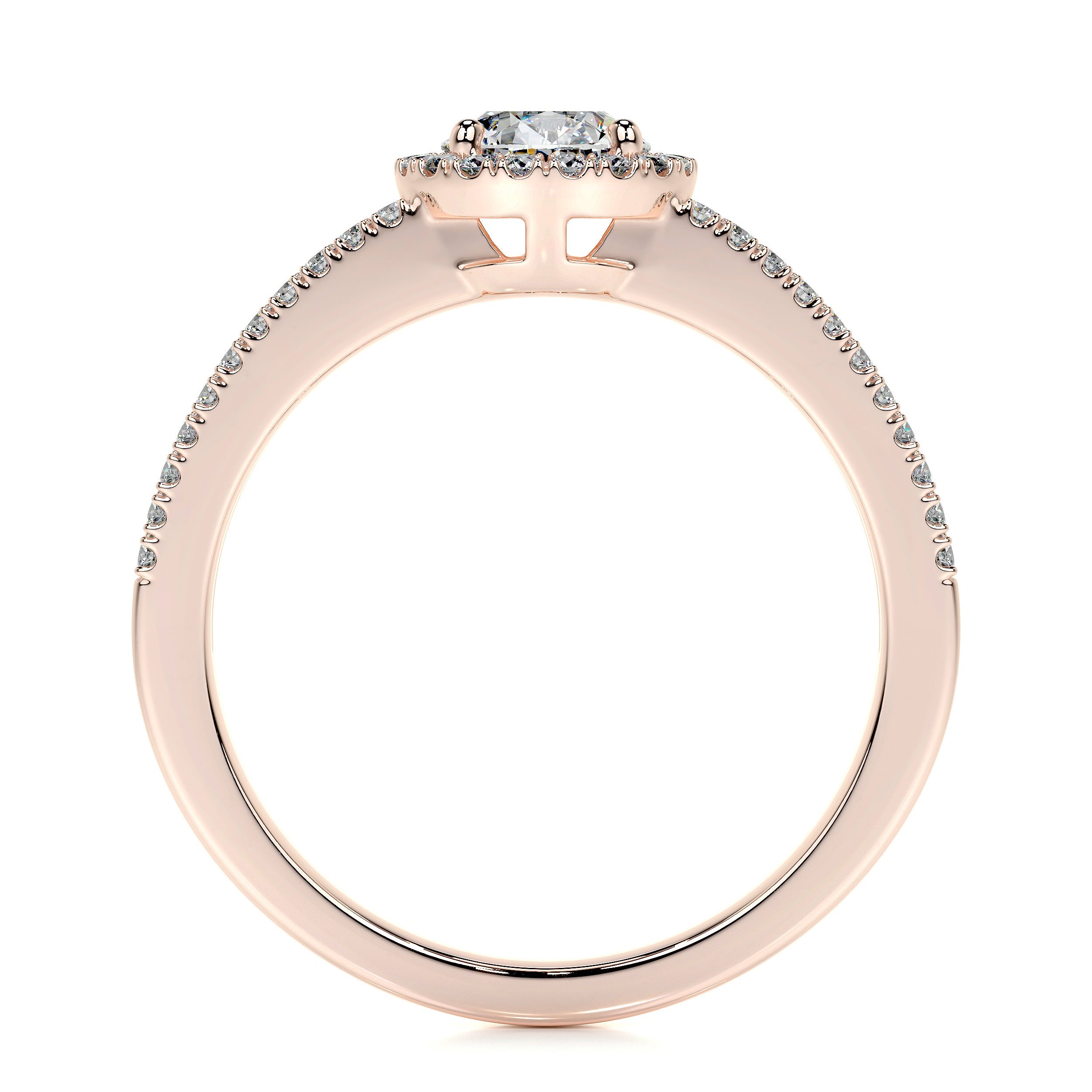Ruby Lab Grown Diamond Ring   (0.80 Carat) -14K Rose Gold