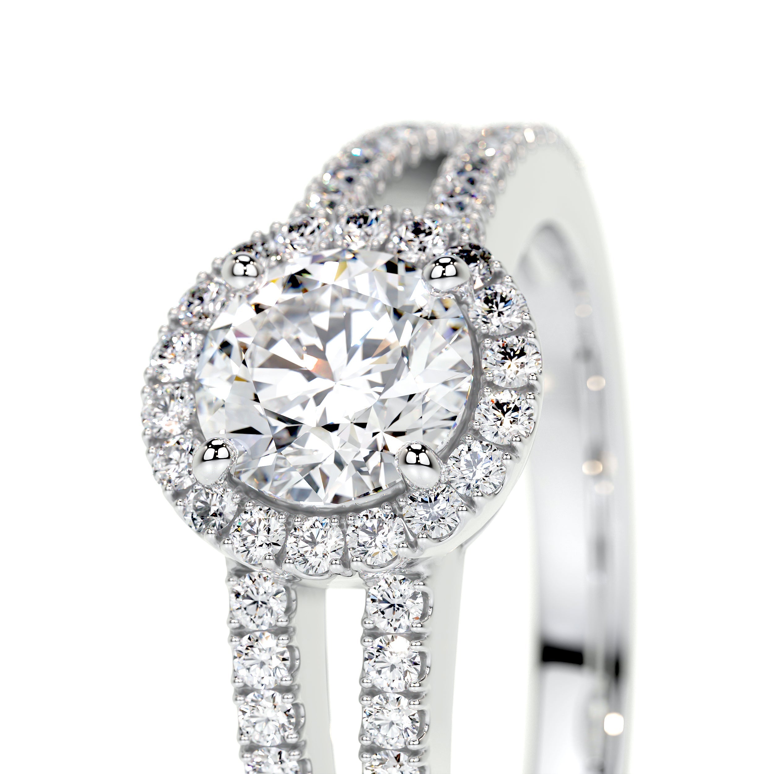 Ruby Lab Grown Diamond Ring   (0.80 Carat) -14K White Gold