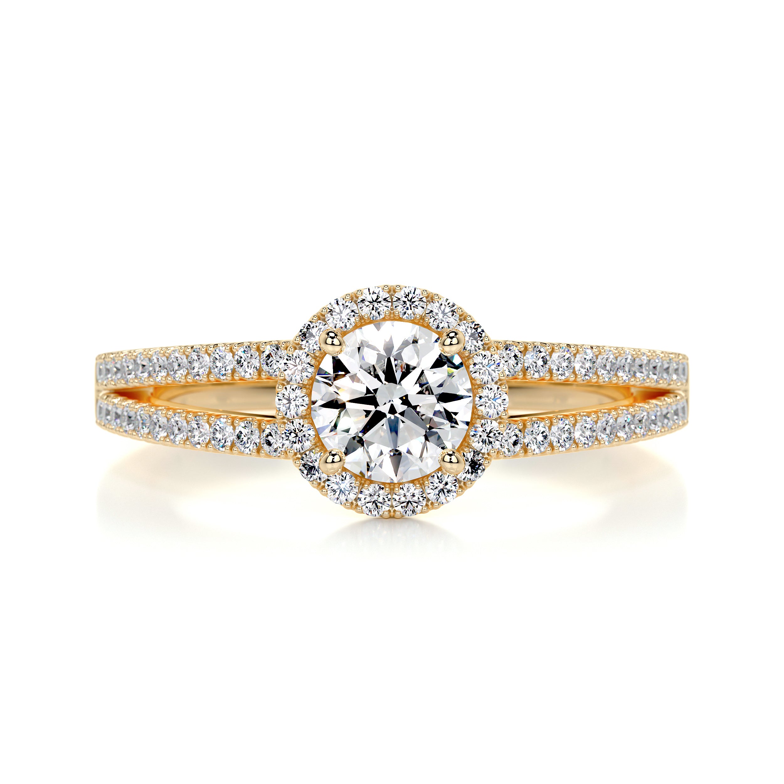 Ruby Diamond Engagement Ring -18K Yellow Gold