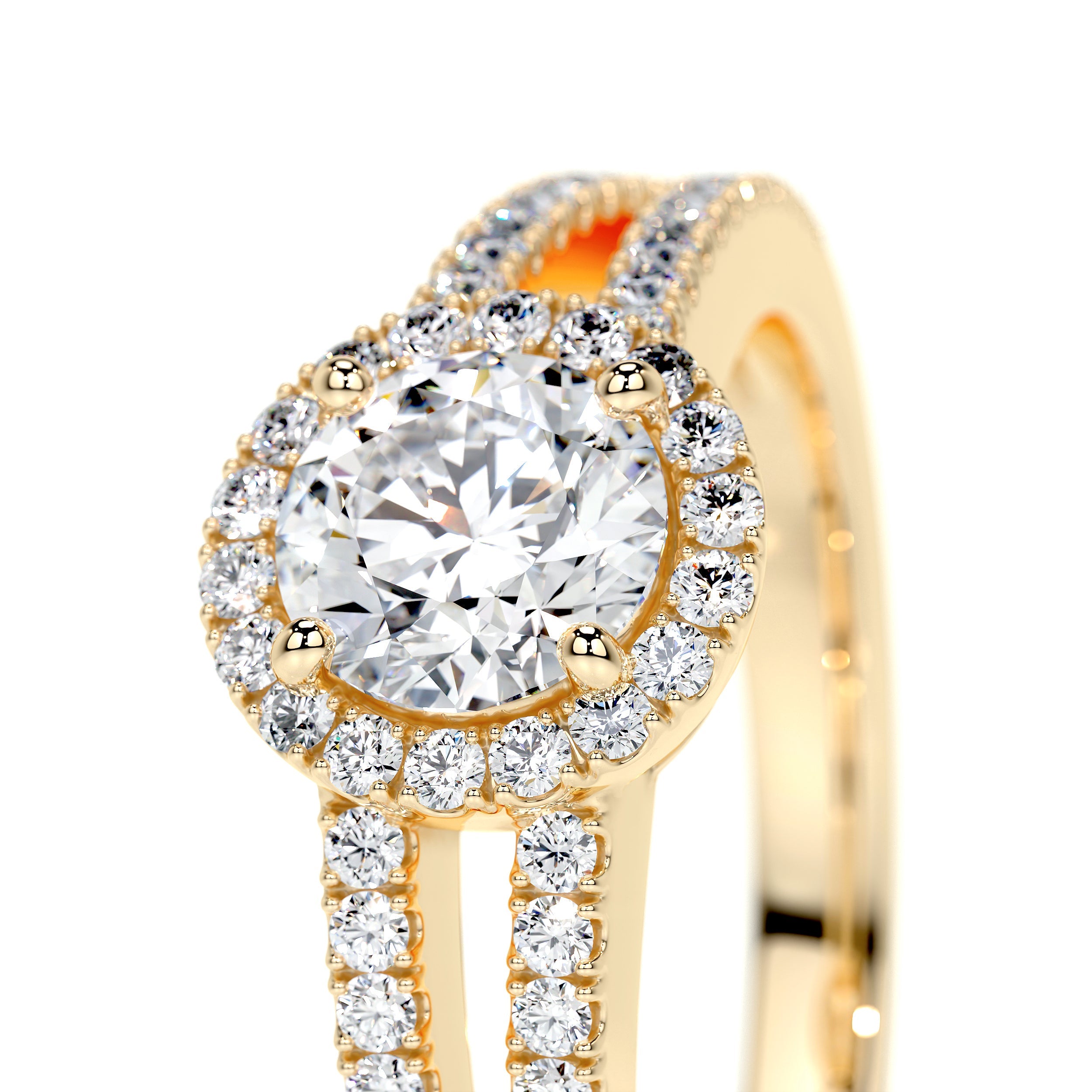 Ruby Lab Grown Diamond Ring   (0.80 Carat) -18K Yellow Gold