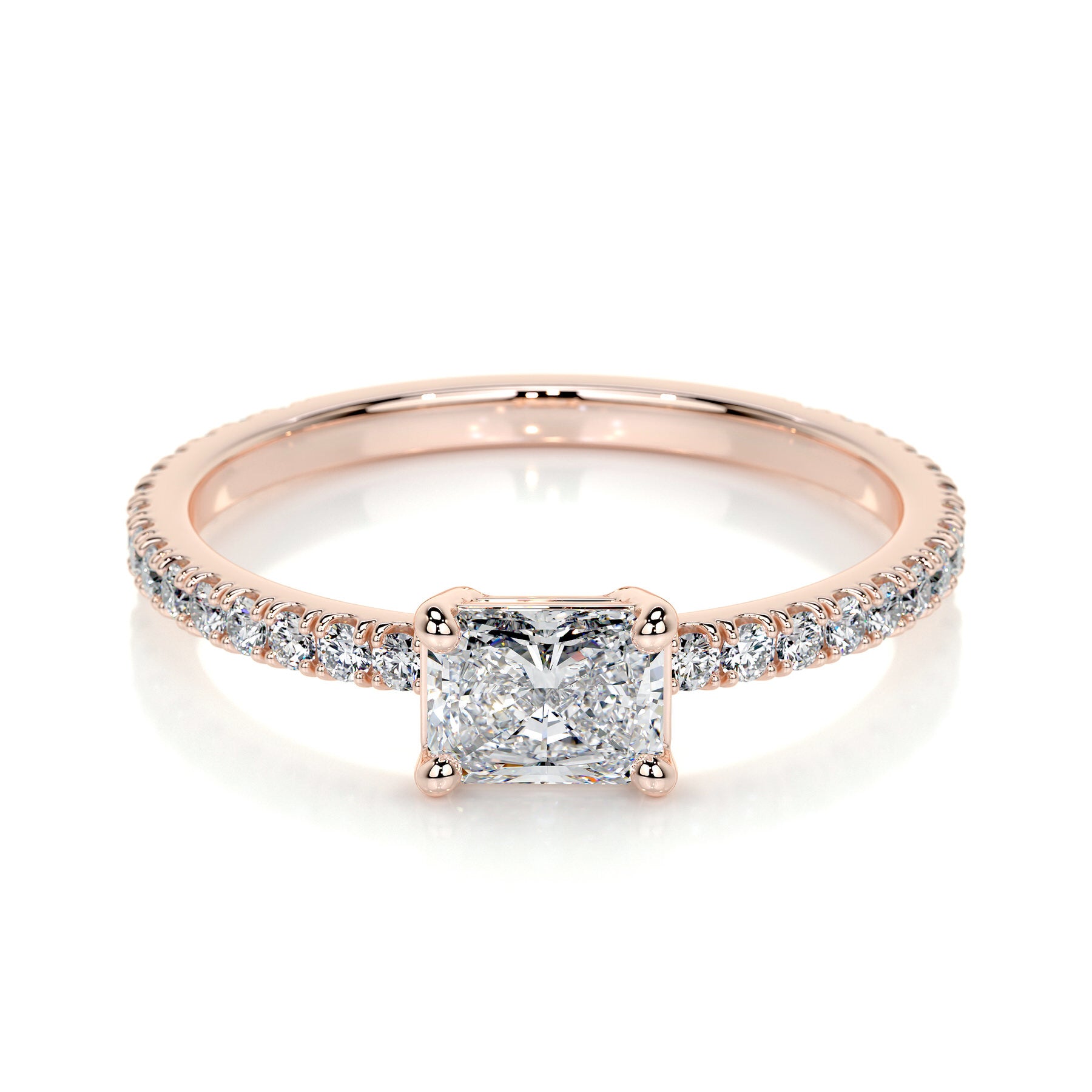 Chloe Radiant Lab Grown Stacking Ring (0.75 Carat) - 14K Rose Gold