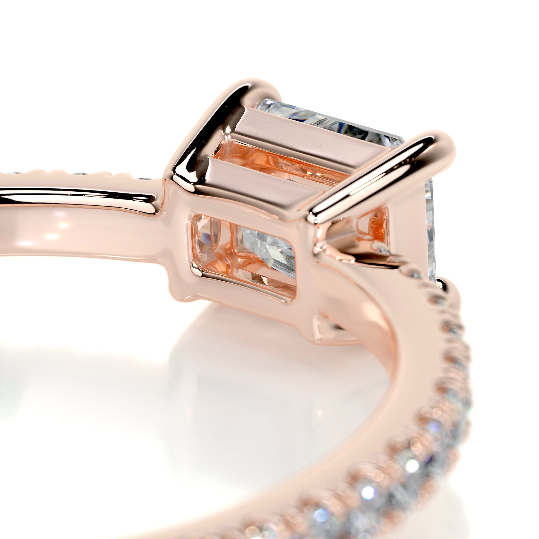 Chloe Radiant Stacking Ring (0.75 Carat) - 14K Rose Gold