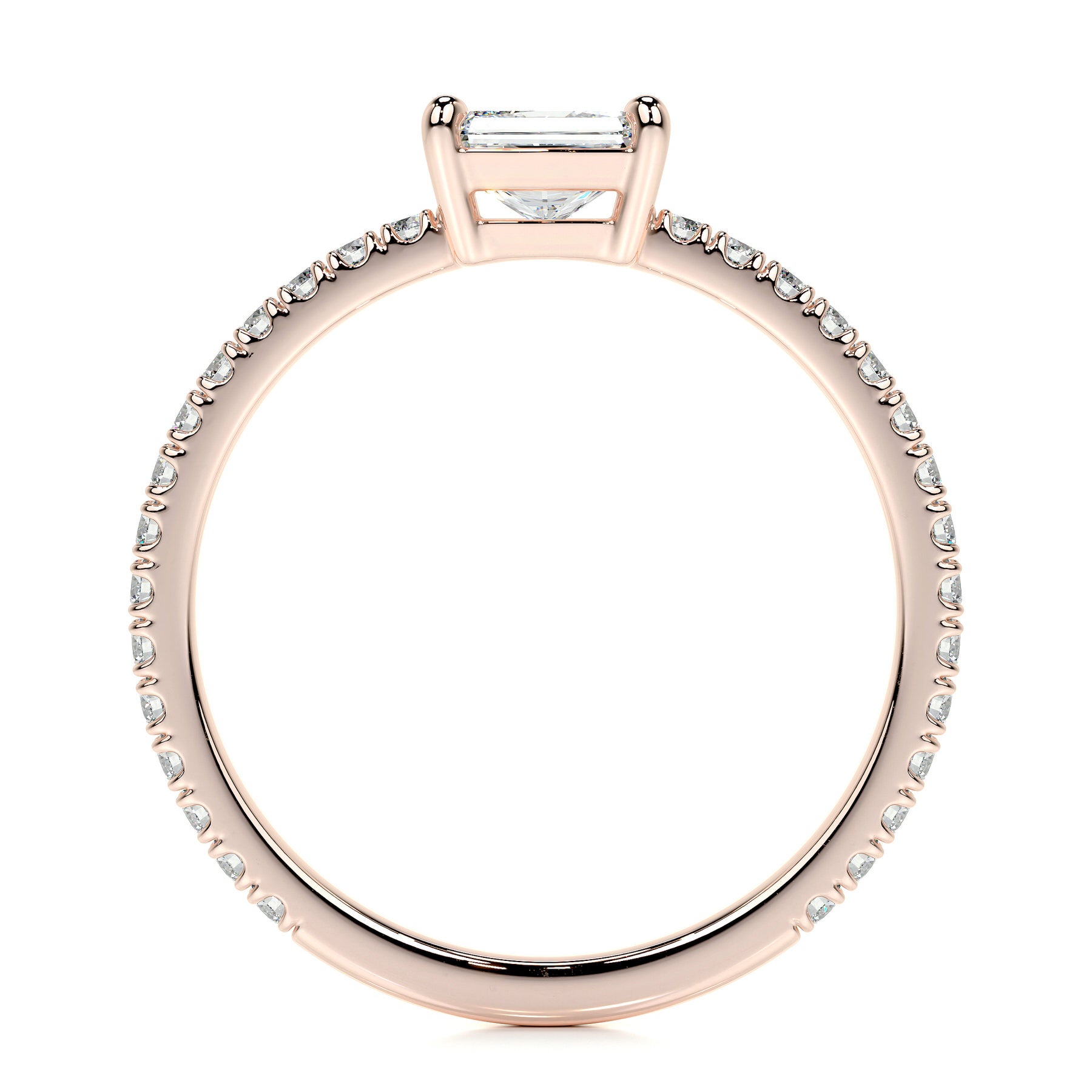 Chloe Radiant Lab Grown Stacking Ring (0.75 Carat) - 14K Rose Gold