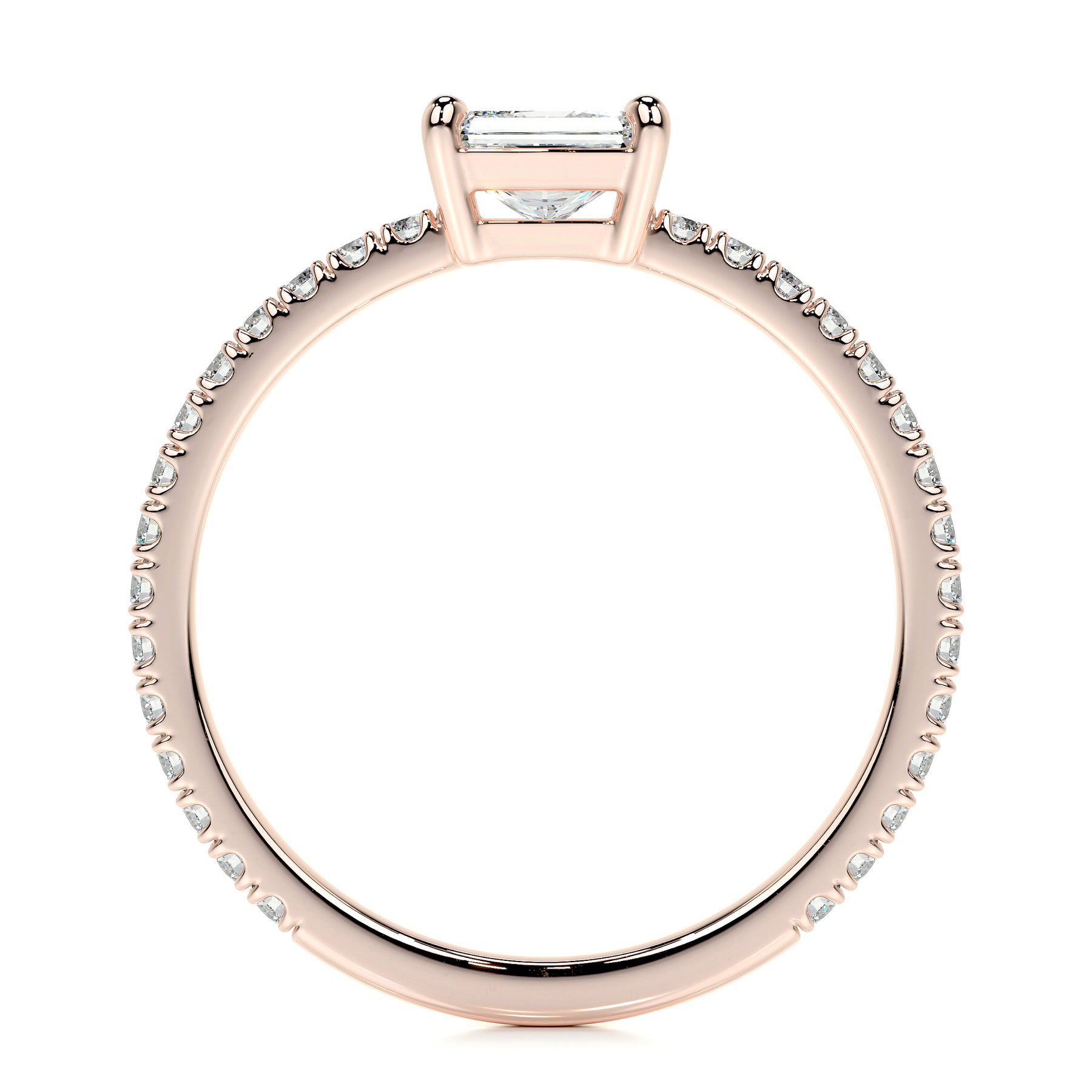 Chloe Radiant Lab Grown Stacking Ring   (0.75 Carat) - 14K Rose Gold