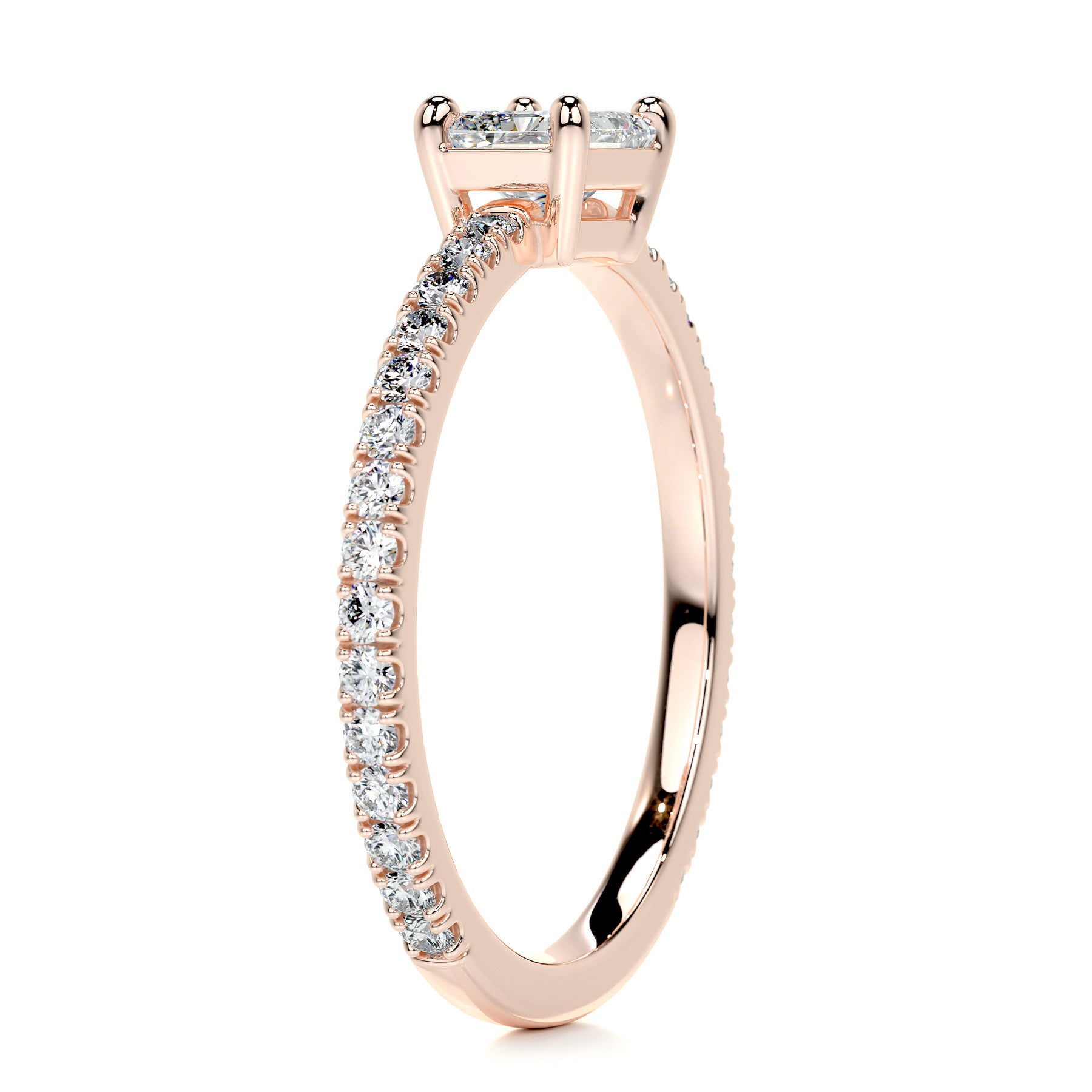 Chloe Radiant Stacking Ring   (0.75 Carat) - 14K Rose Gold