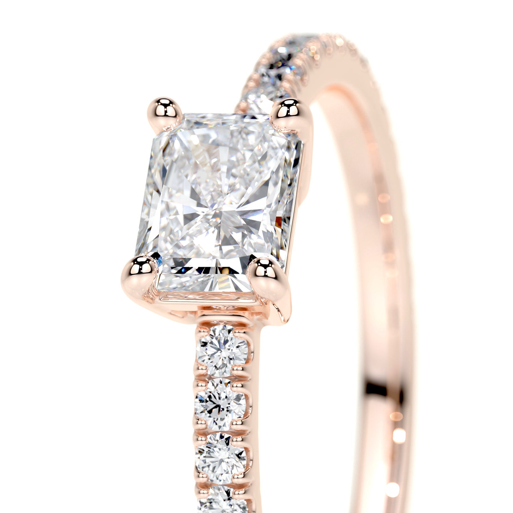 Chloe Radiant Lab Grown Stacking Ring (0.75 Carat) - 14K Rose Gold