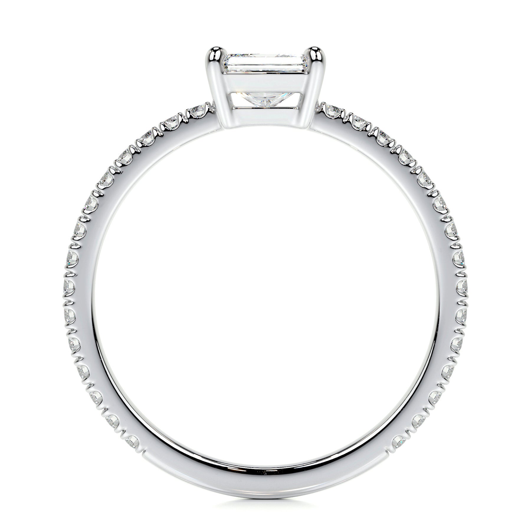 Chloe Radiant Lab Grown Stacking Ring (0.75 Carat) - 14K White Gold