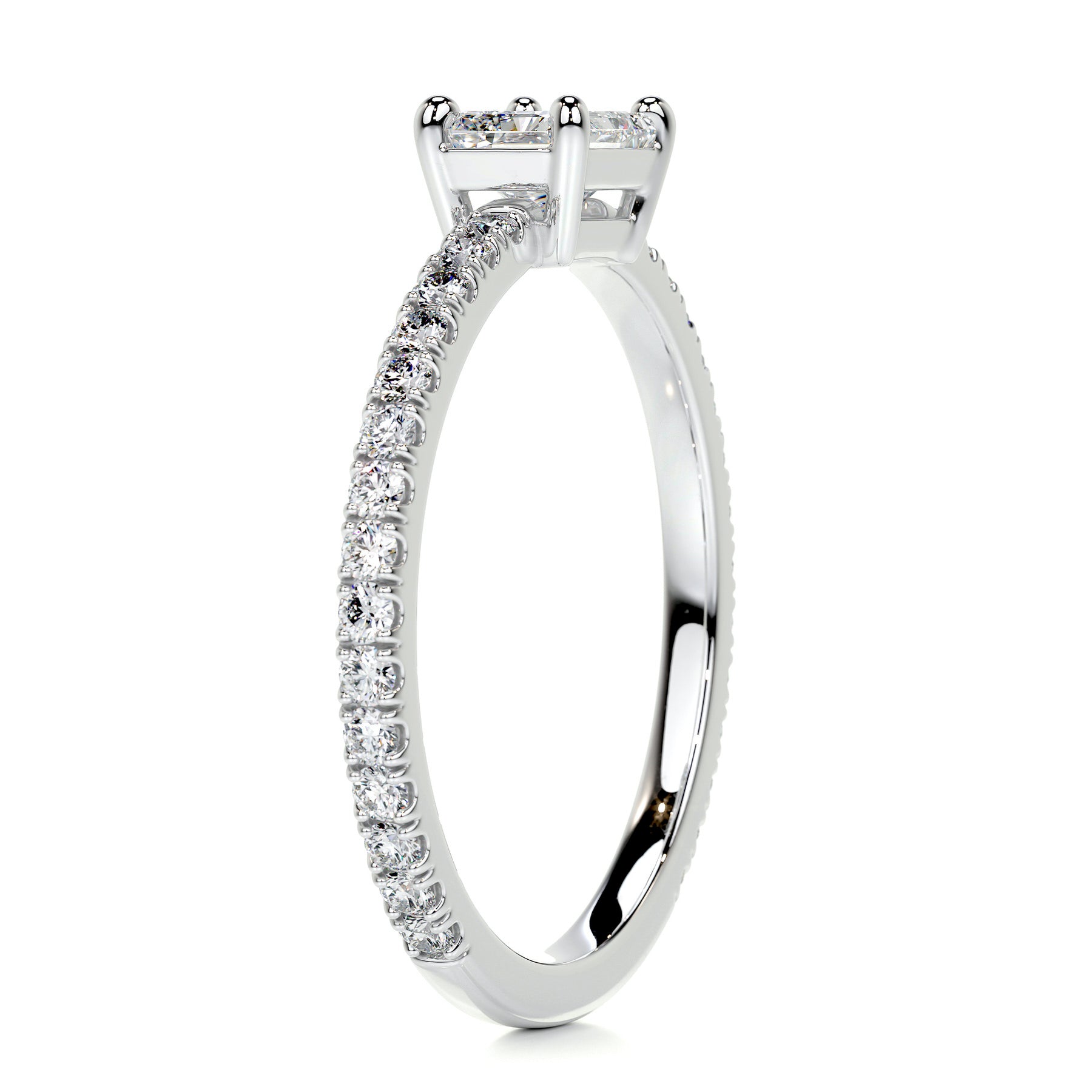 Chloe Radiant Stacking Ring   (0.75 Carat) - 14K White Gold