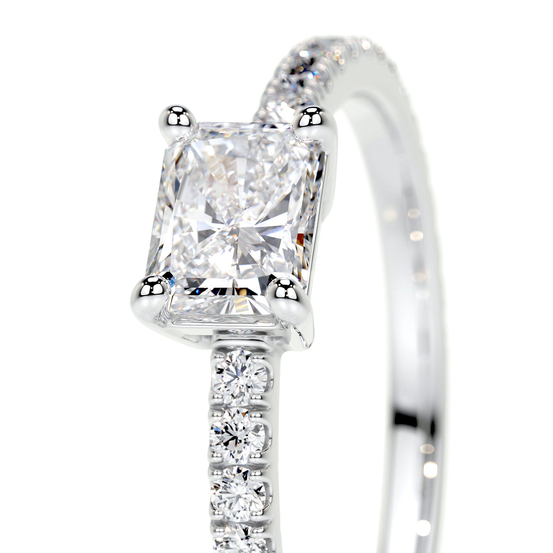 Chloe Radiant Lab Grown Stacking Ring (0.75 Carat) - 18K White Gold