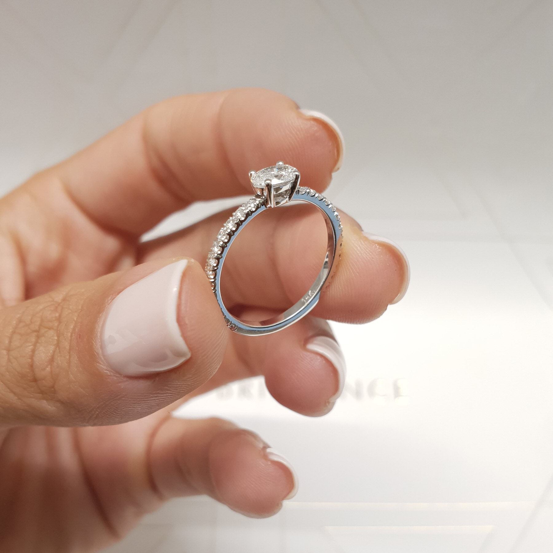 Chloe Radiant Lab Grown Stacking Ring (0.75 Carat) - Platinum