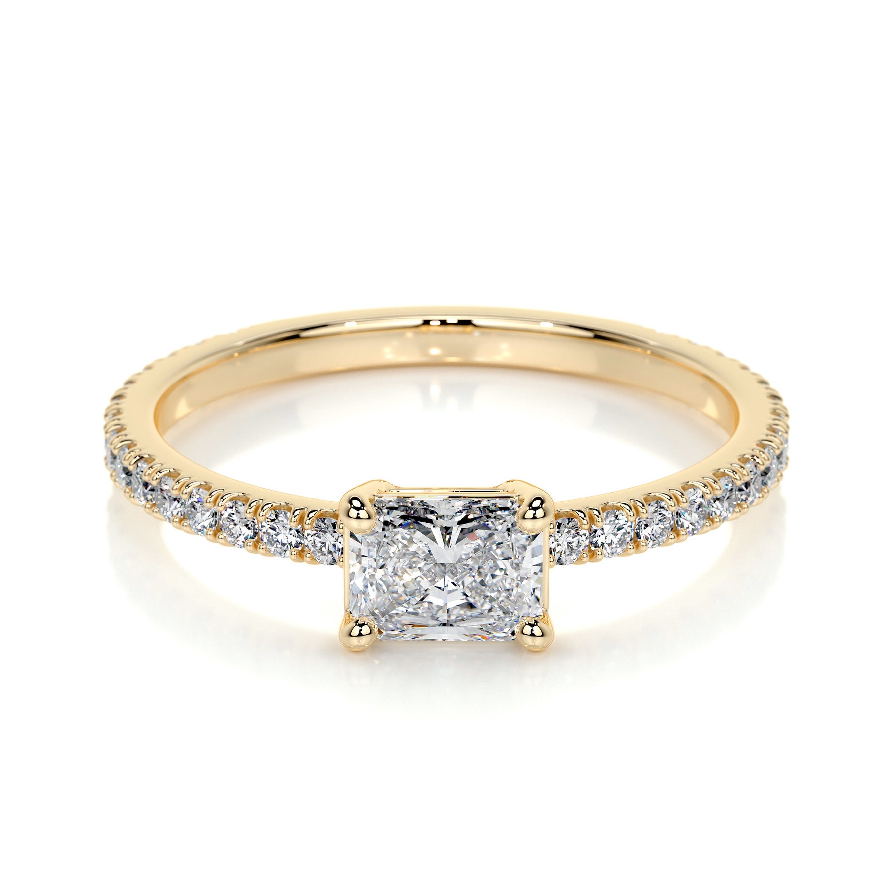 Chloe Radiant Lab Grown Stacking Ring (0.75 Carat) - 18K Yellow Gold