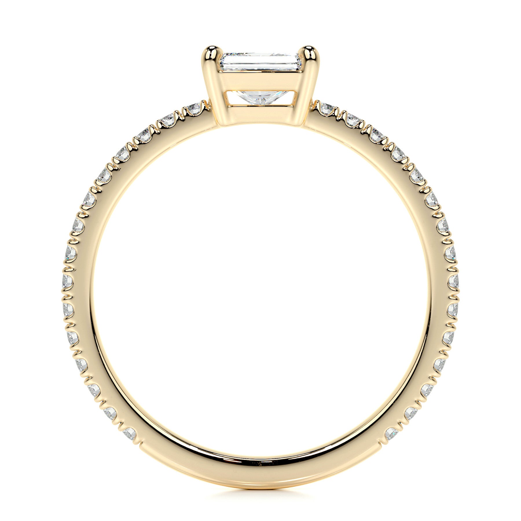 Chloe Radiant Lab Grown Stacking Ring   (0.75 Carat) - 18K Yellow Gold