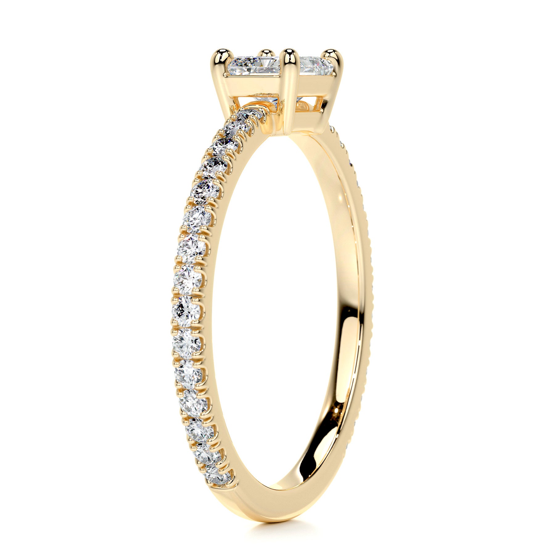 Chloe Radiant Stacking Ring   (0.75 Carat) - 18K Yellow Gold