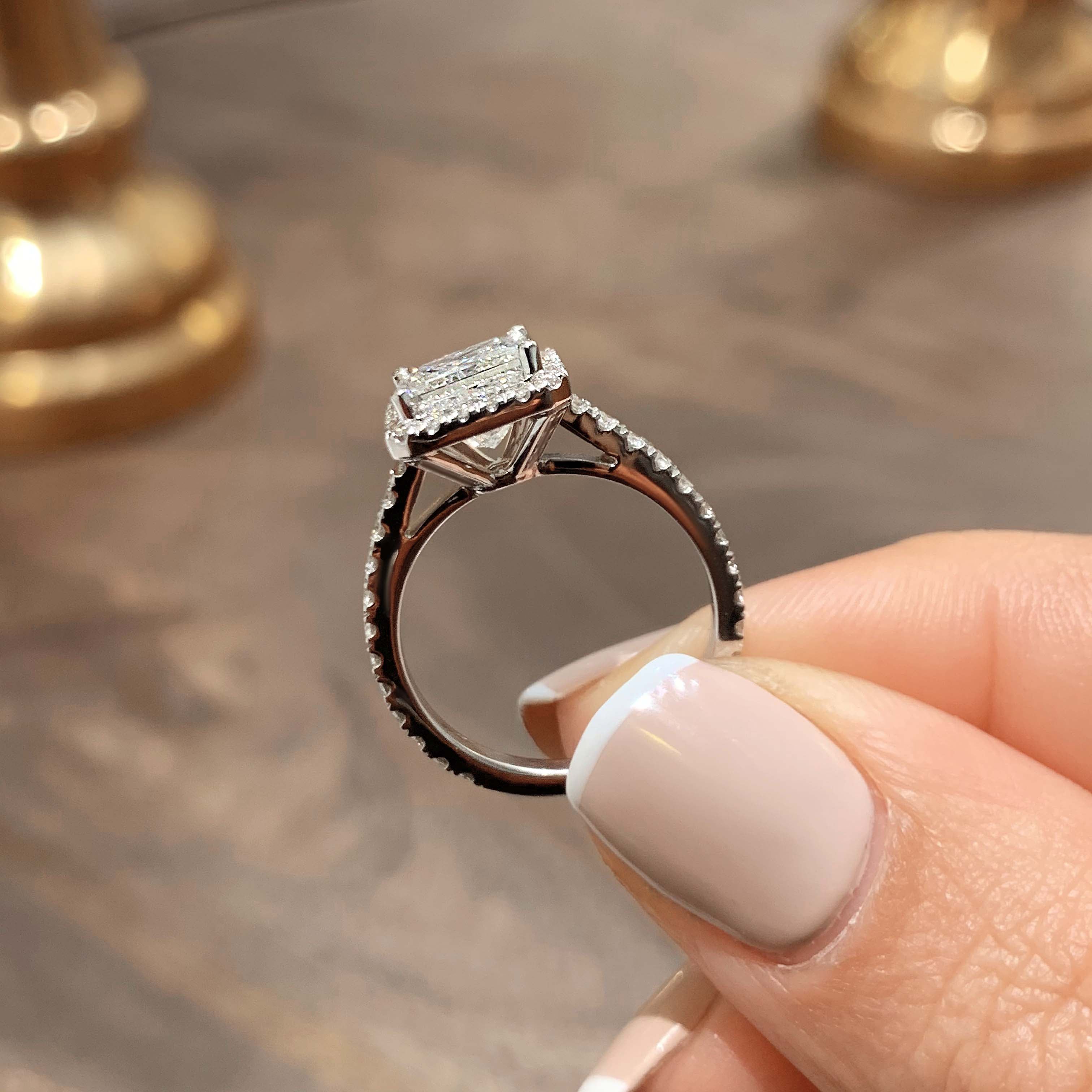 Special Selena Diamond Engagement Ring -14K White Gold