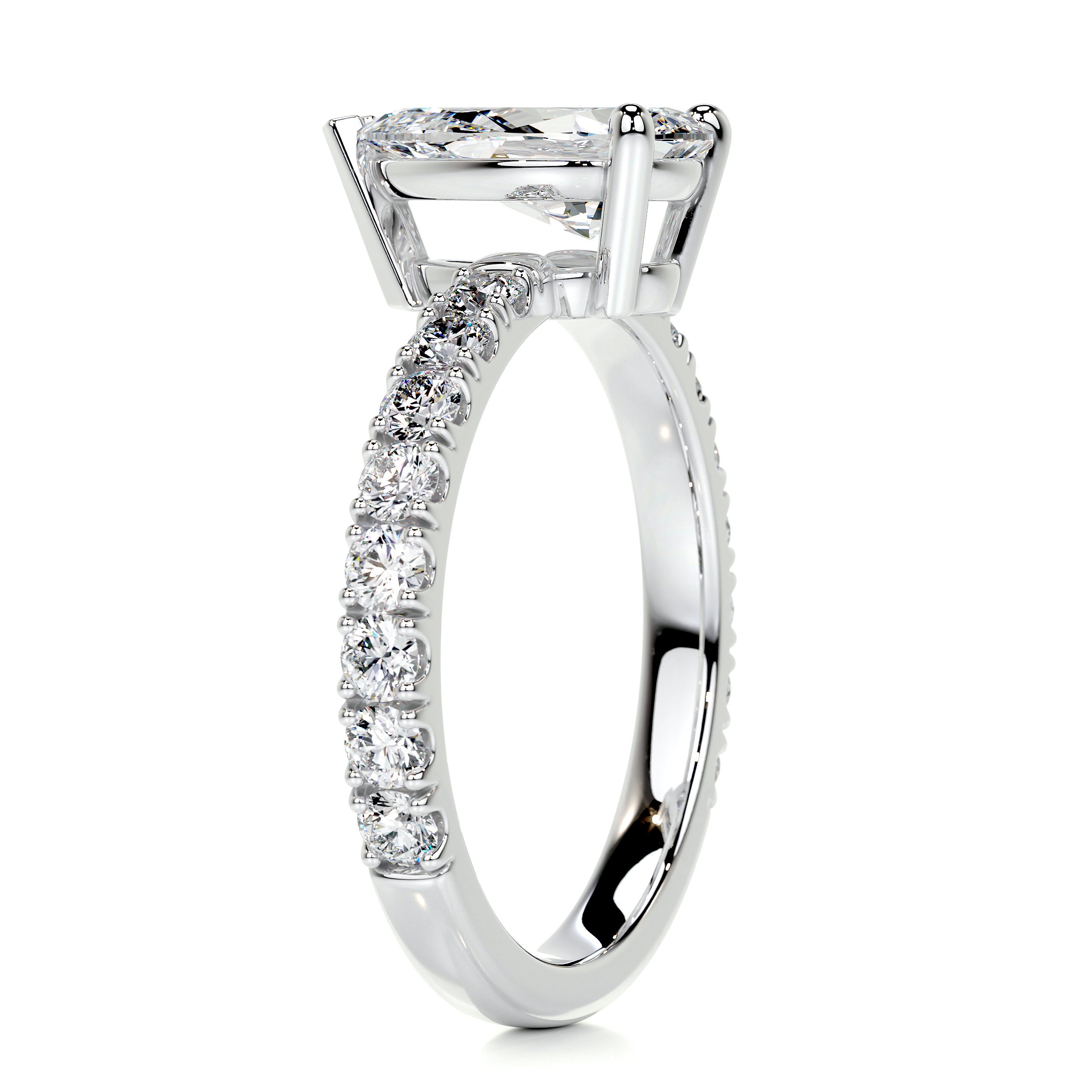 Hailey Diamond Engagement Ring -18K White Gold