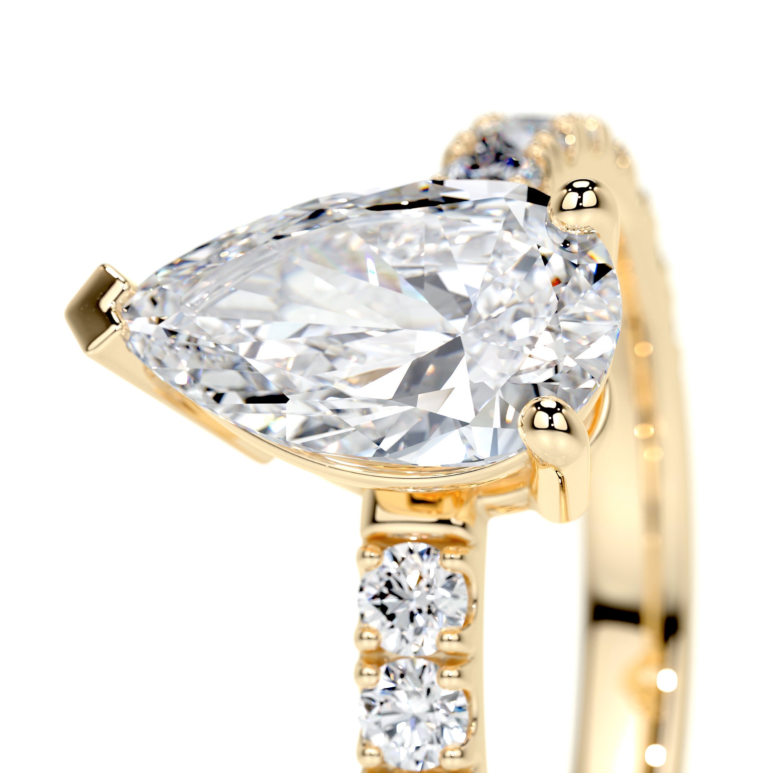 Hailey Lab Grown Diamond Ring   (2 Carat) -18K Yellow Gold