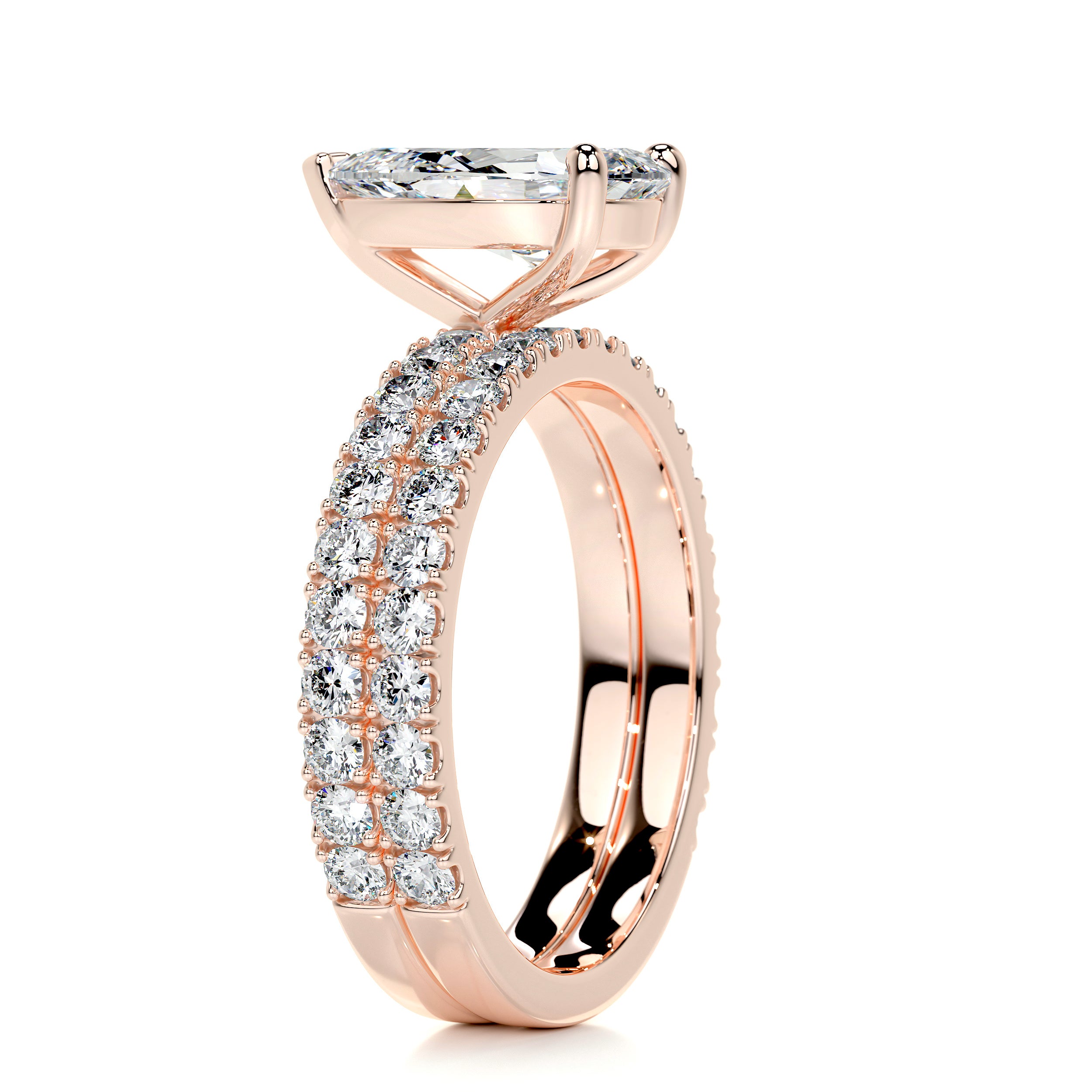 Stephanie Diamond Bridal Set -14K Rose Gold