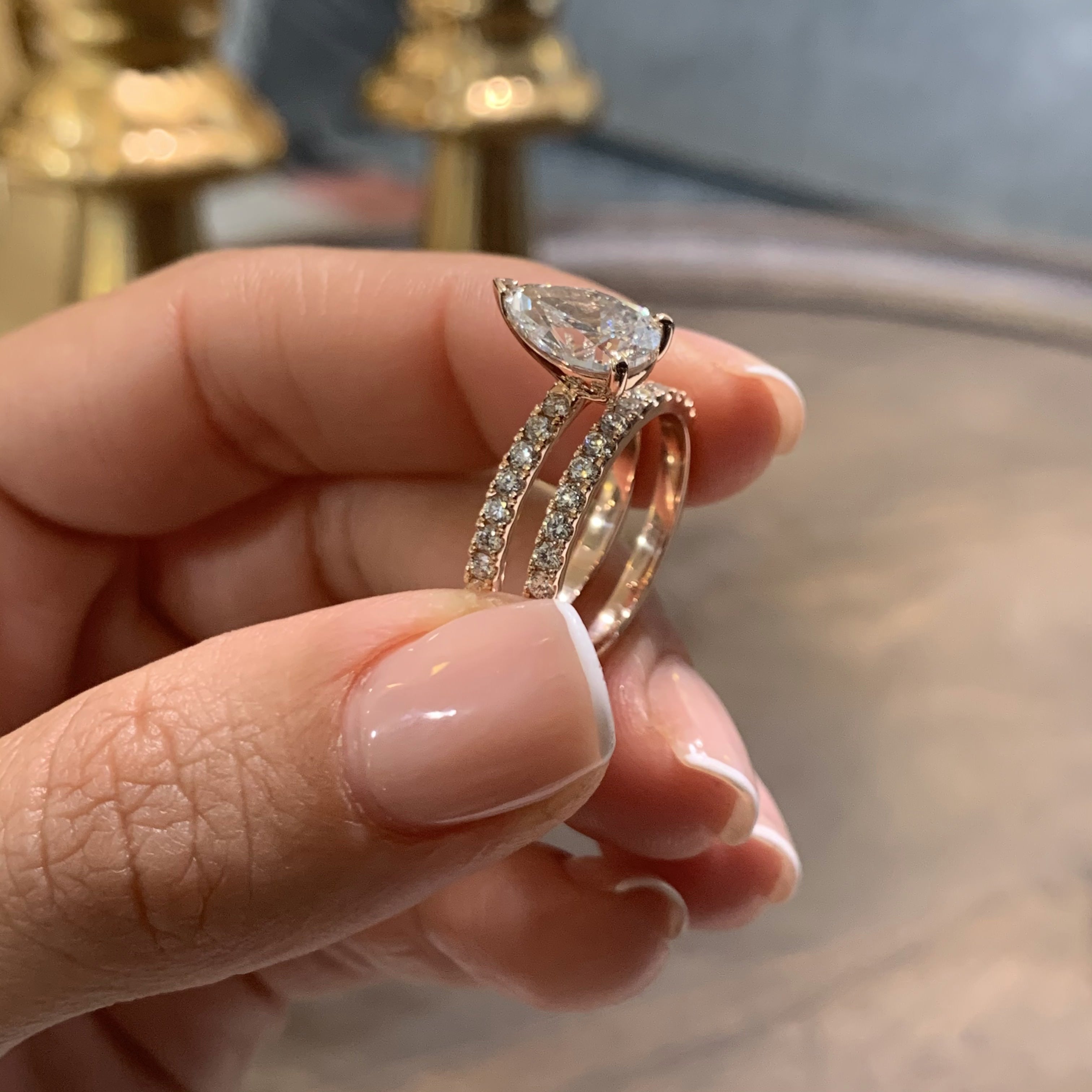 Stephanie Lab Grown Diamond Bridal Set -14K Rose Gold