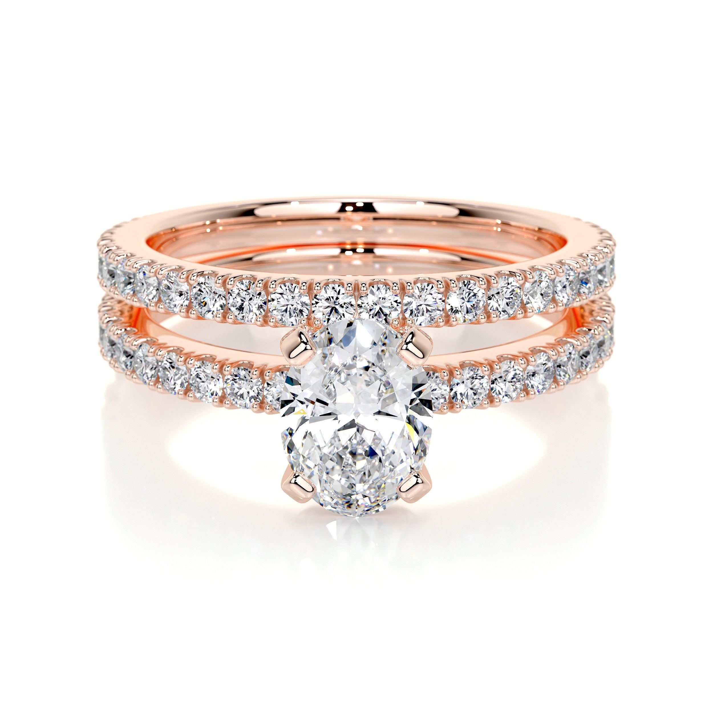 Stephanie Lab Grown Diamond Bridal Set -14K Rose Gold